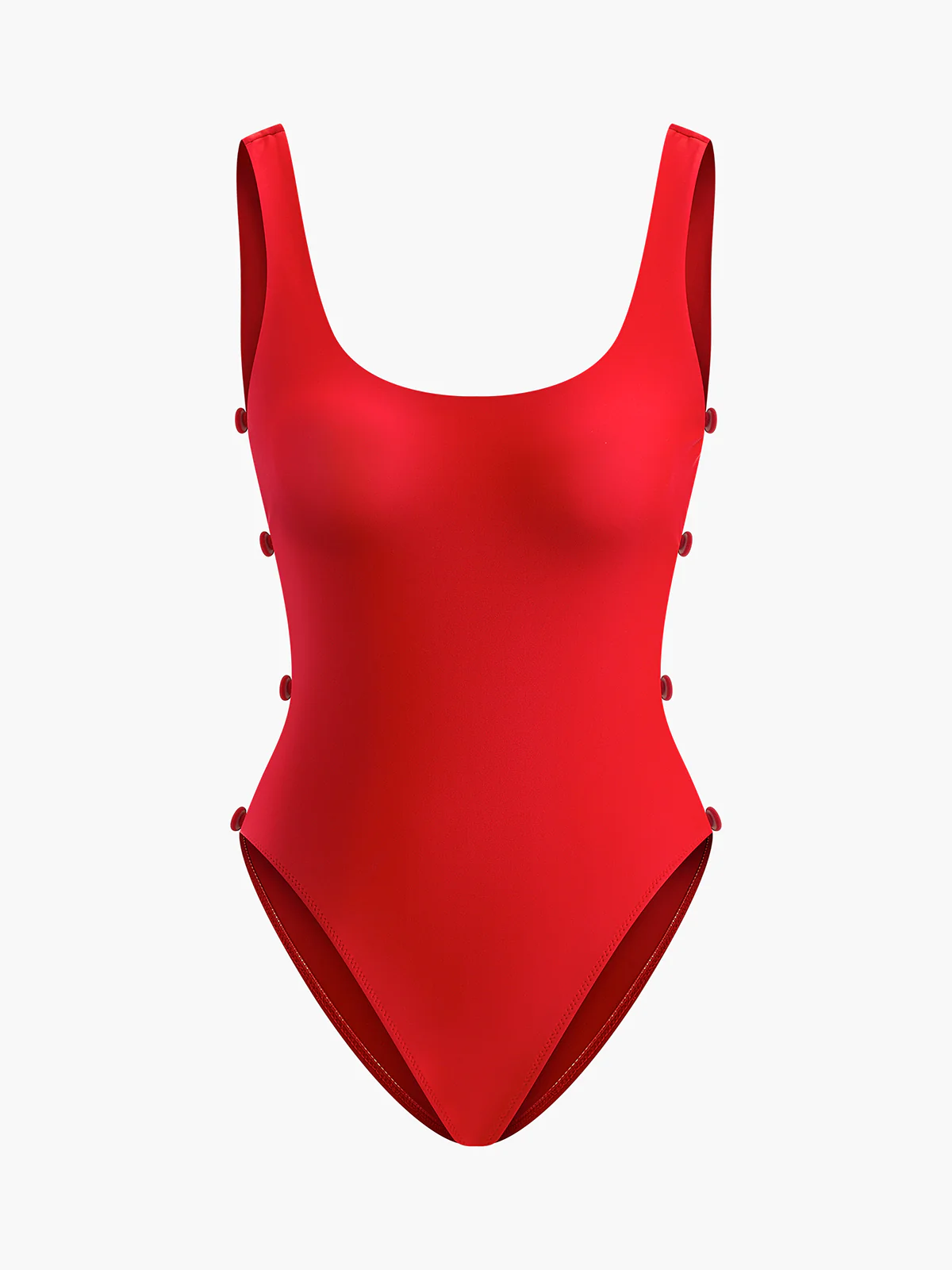 Side Button Cutout One-Piece Swimsuit - Image 8