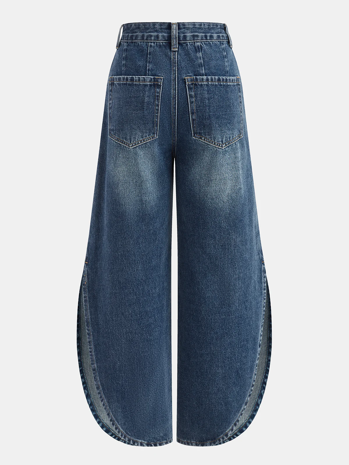 Side Slit Mid-Waist Wide-Leg Jeans - Image 3