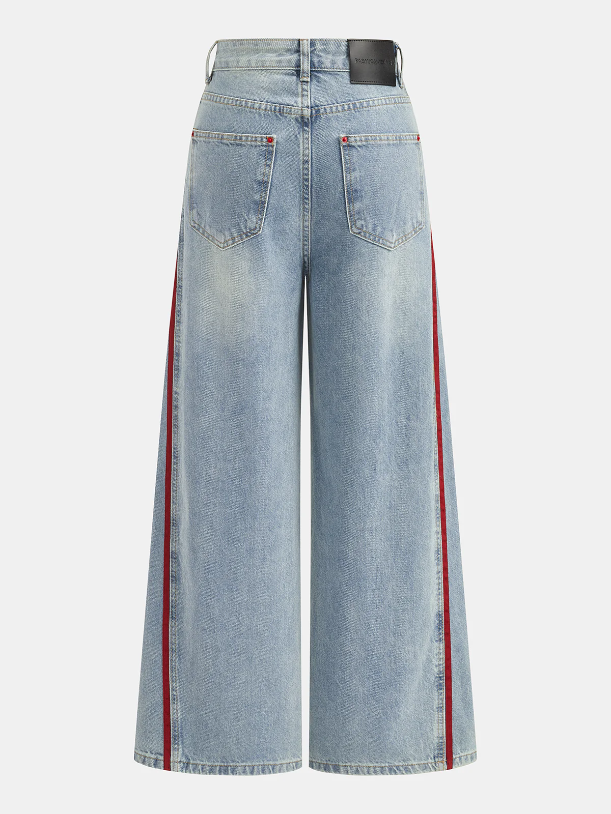 Side Stripe Curved Leg Denim Jeans - Image 3