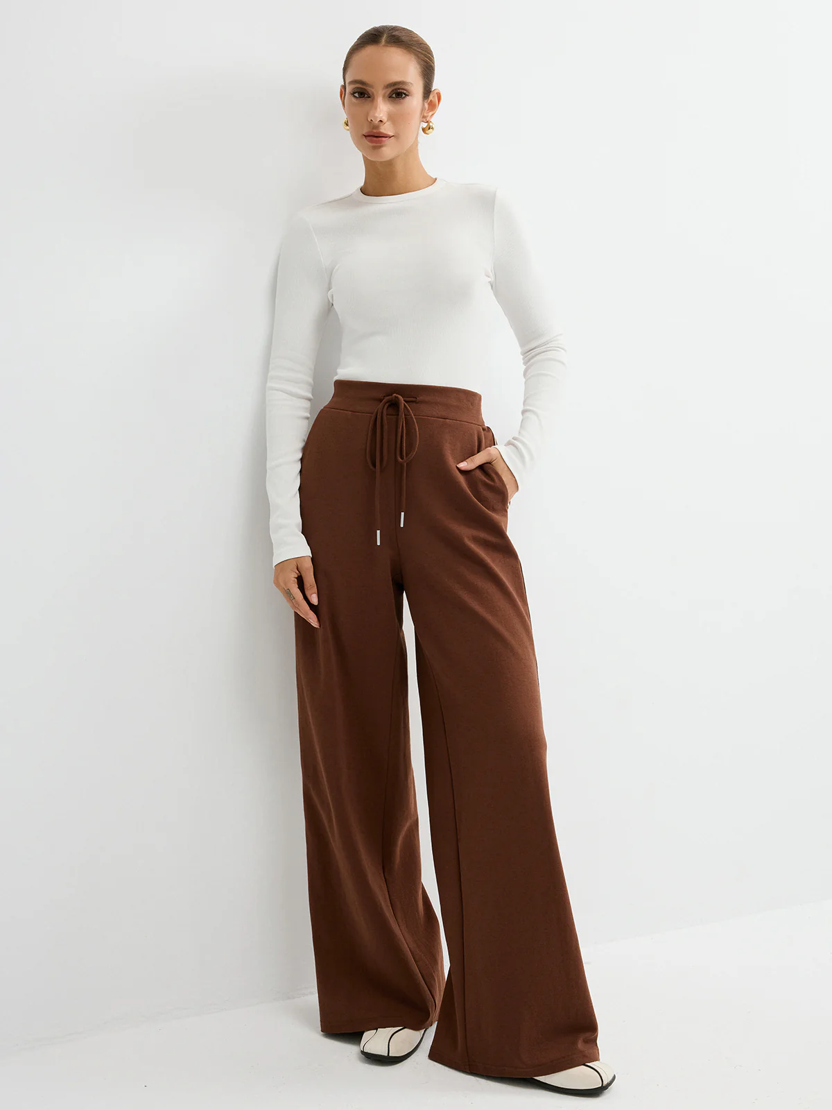 Side-Stripe Drawstring Mid-Waist Sweatpants - Image 2