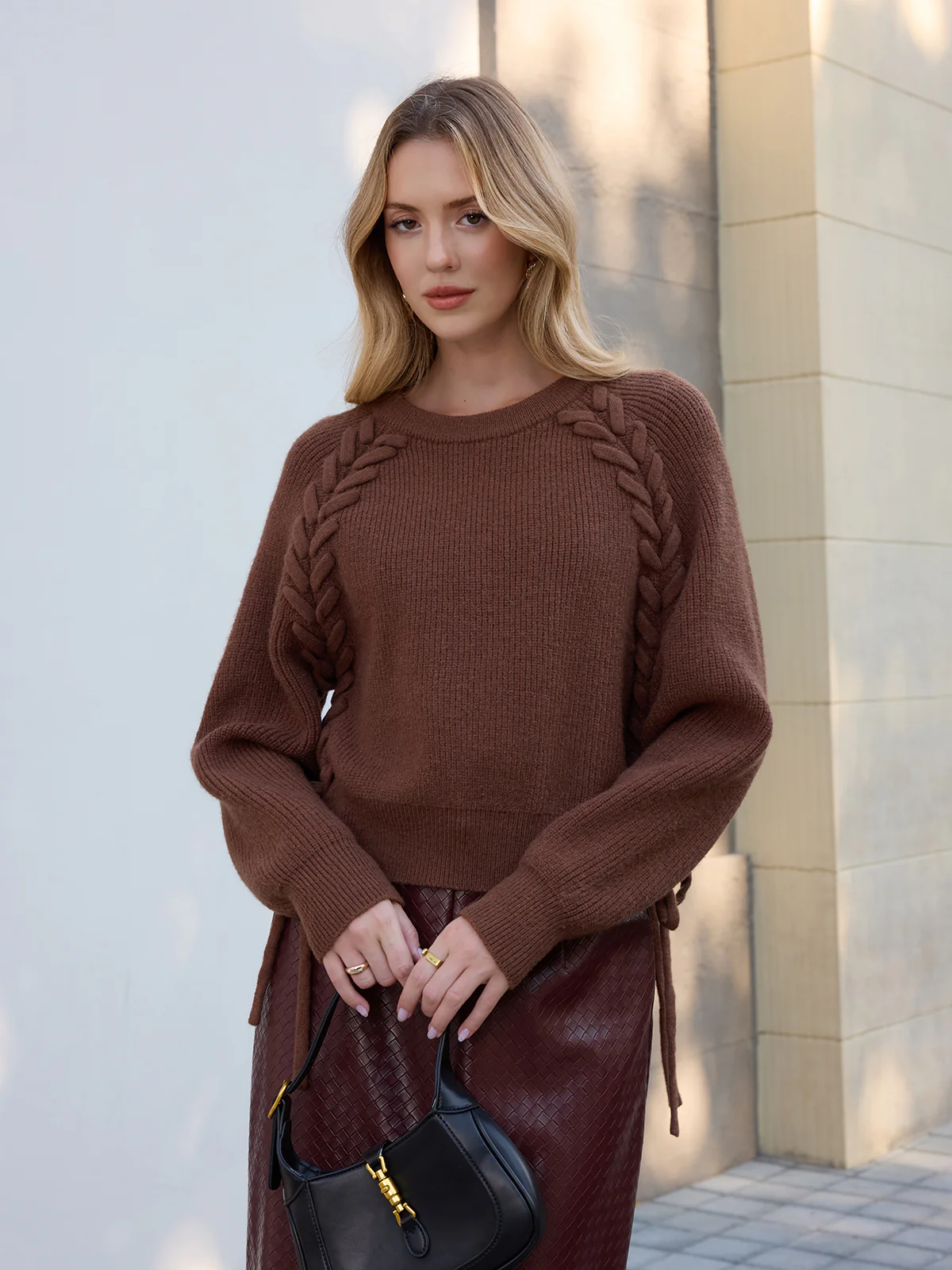 Side Tie Loose Knit Top