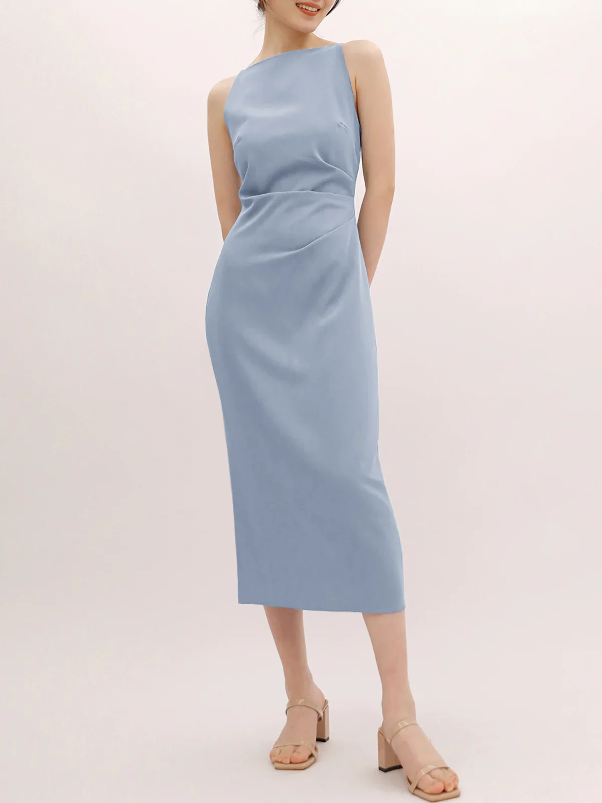 Silent Sea Boat Neck Midi Dress - Image 5