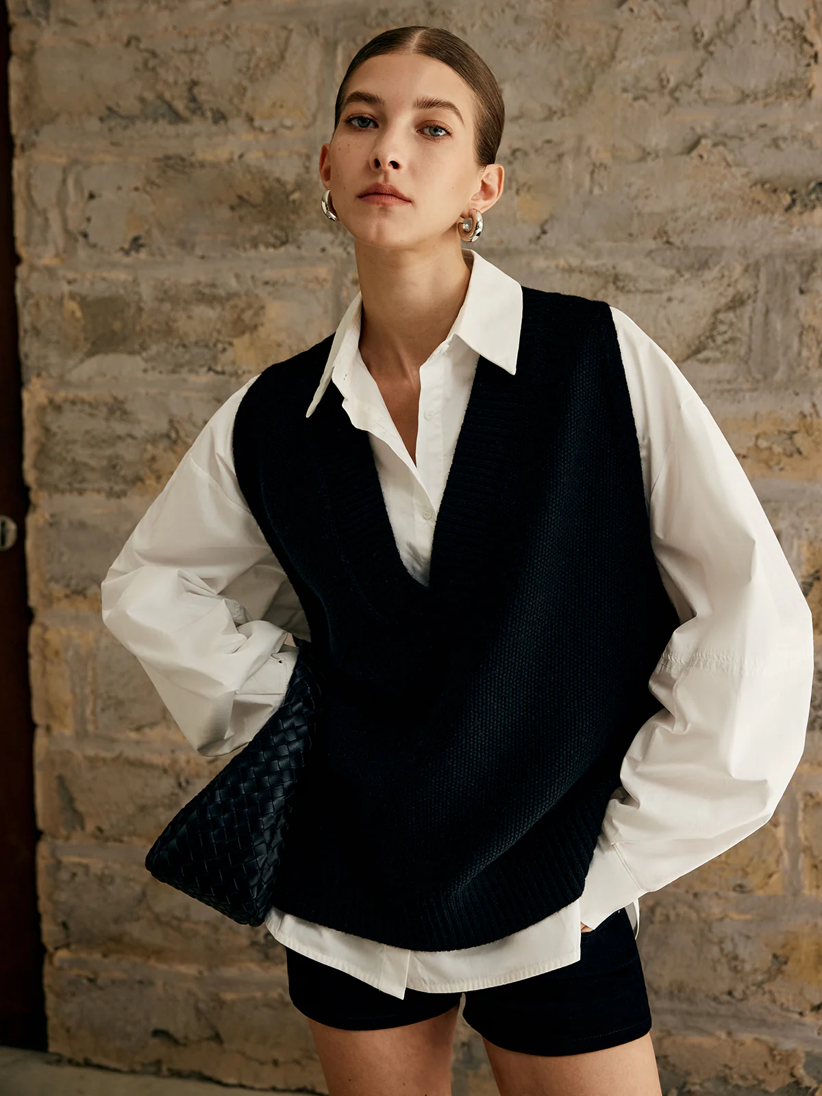 Single Piece Plain Sweater Vest - Image 2