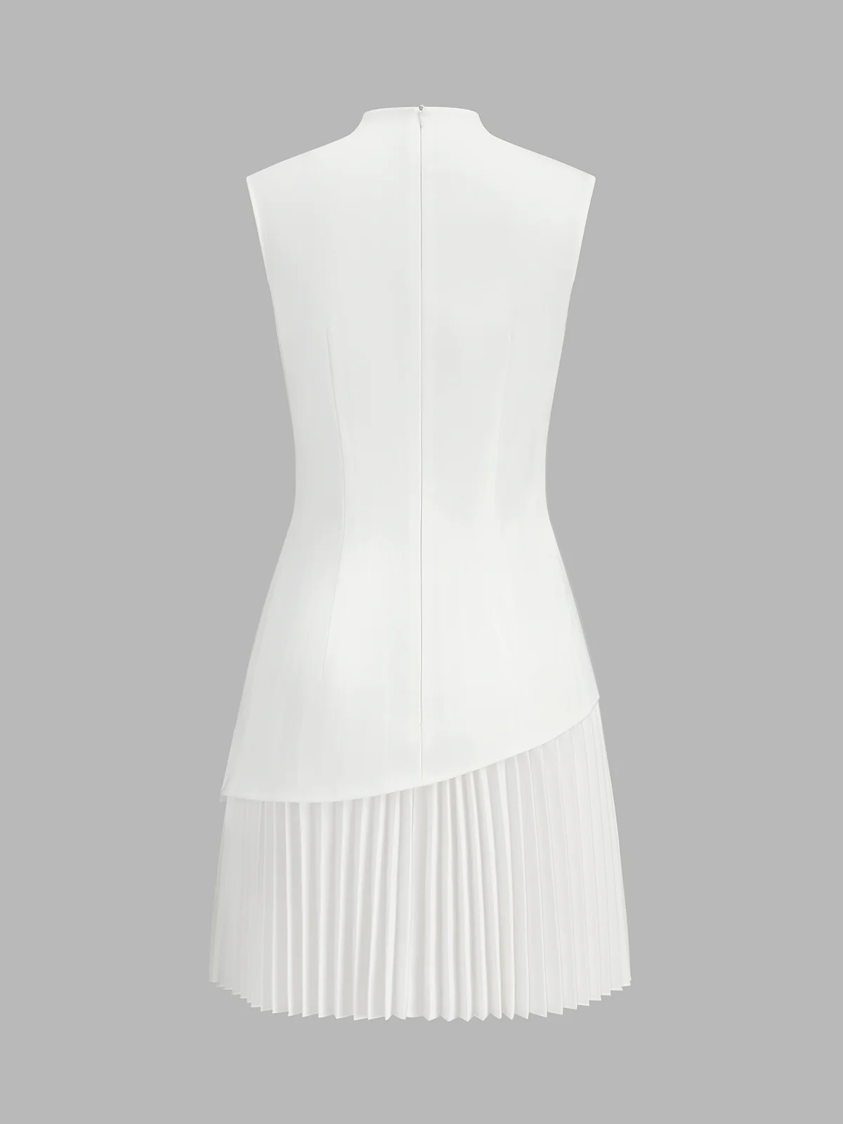 Sleeveless Asymmetrical Pleated Mini Dress - Image 3