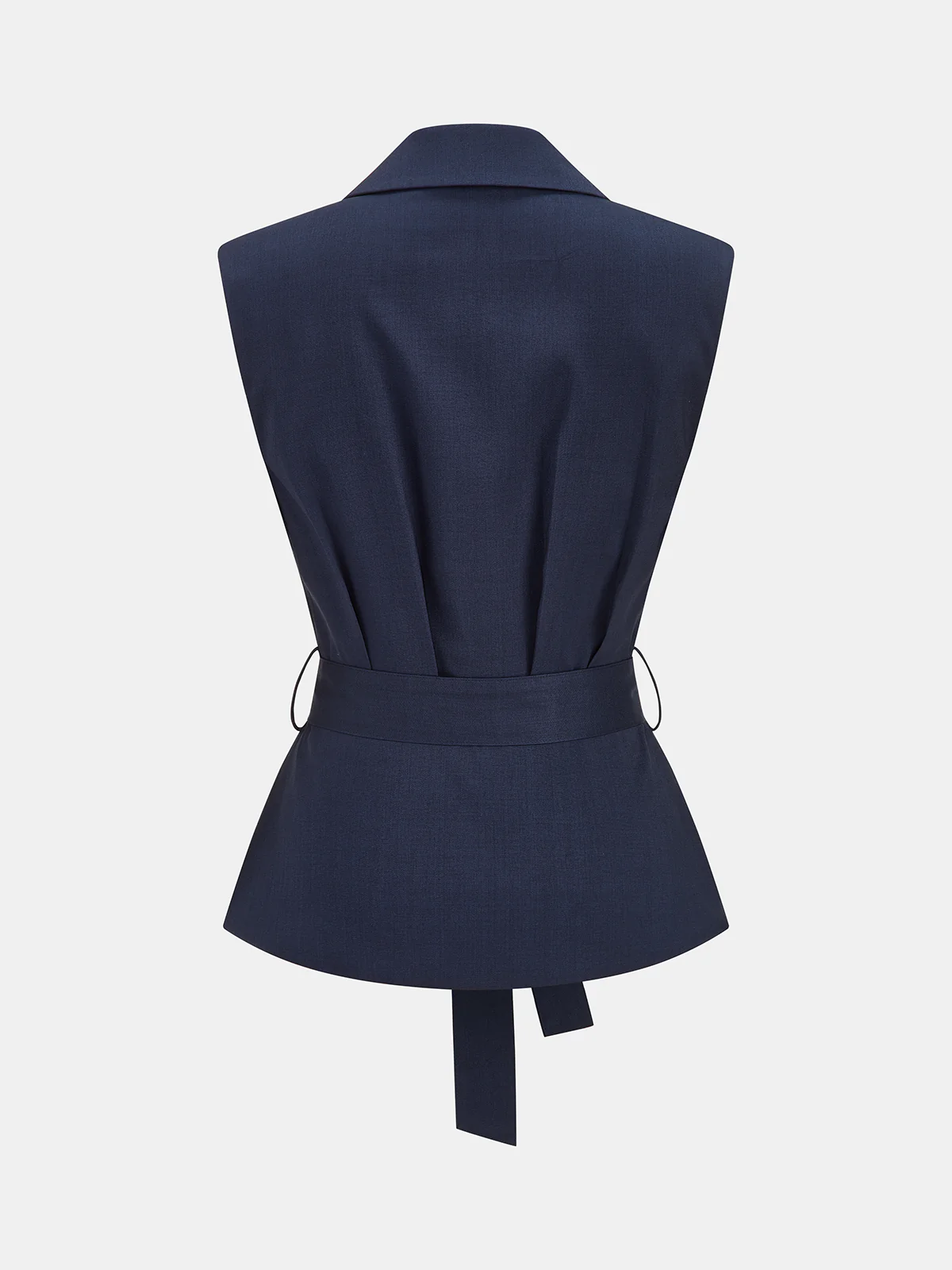 Sleeveless Belted Blazer Vest - Image 2