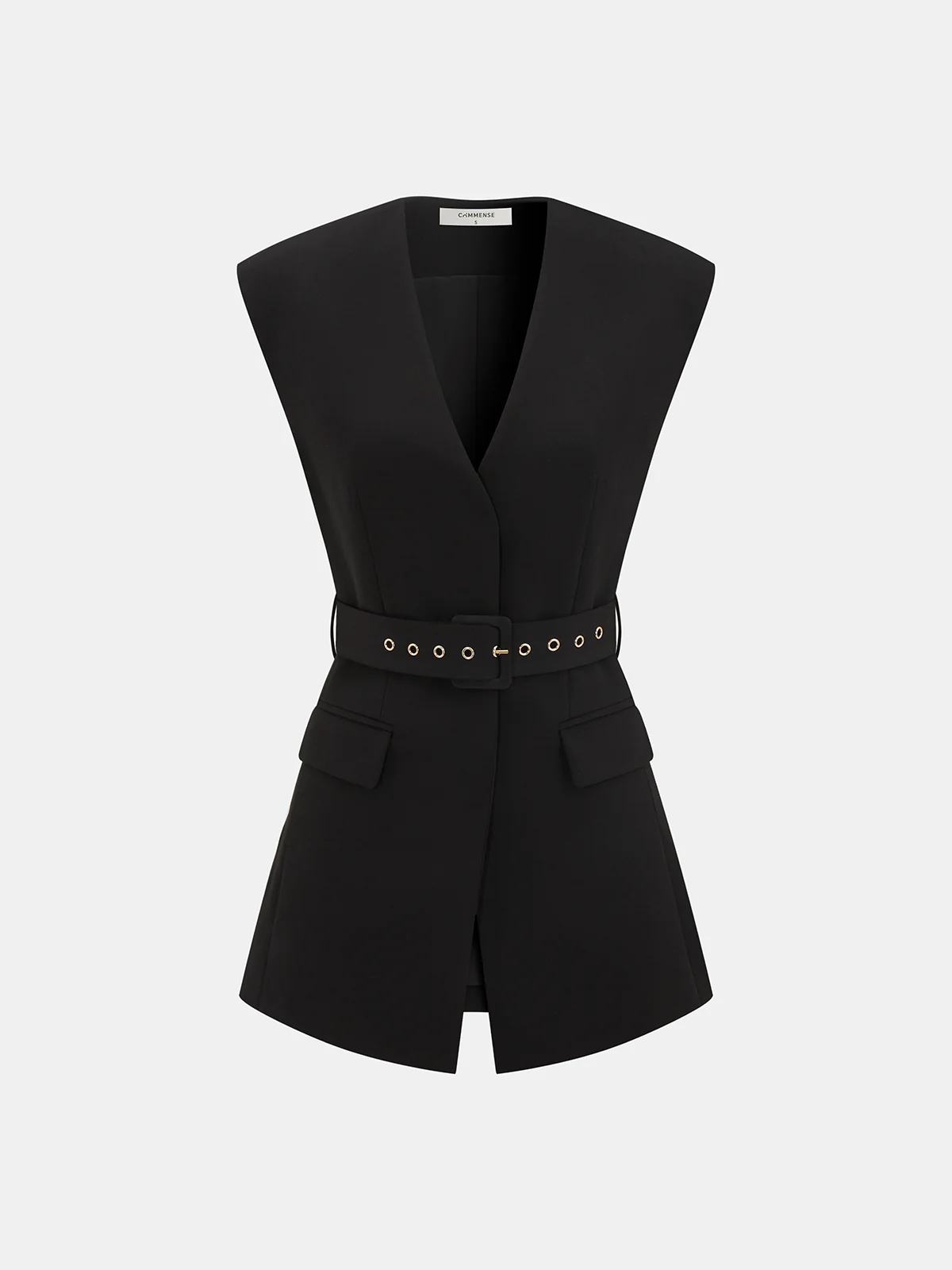 Sleeveless Belted Blazer Vest