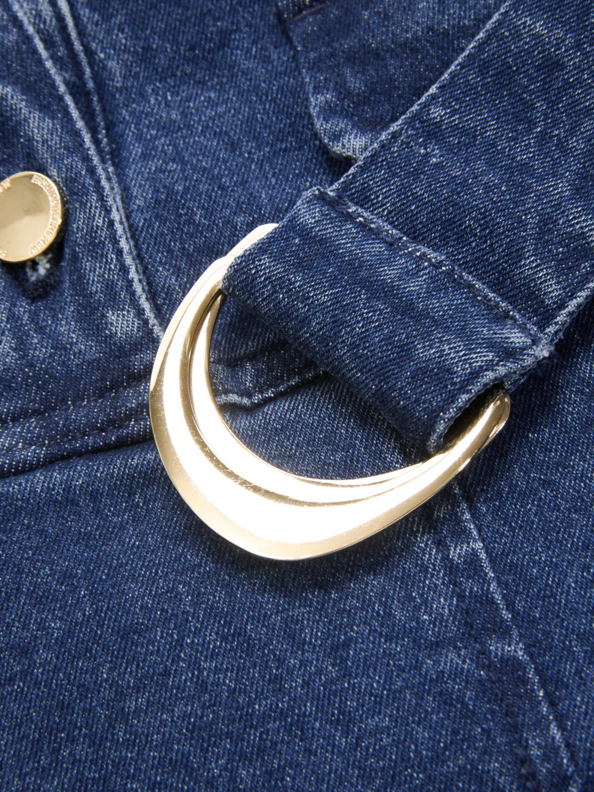 Sleeveless Belted Pleated Denim Dress - Image 4