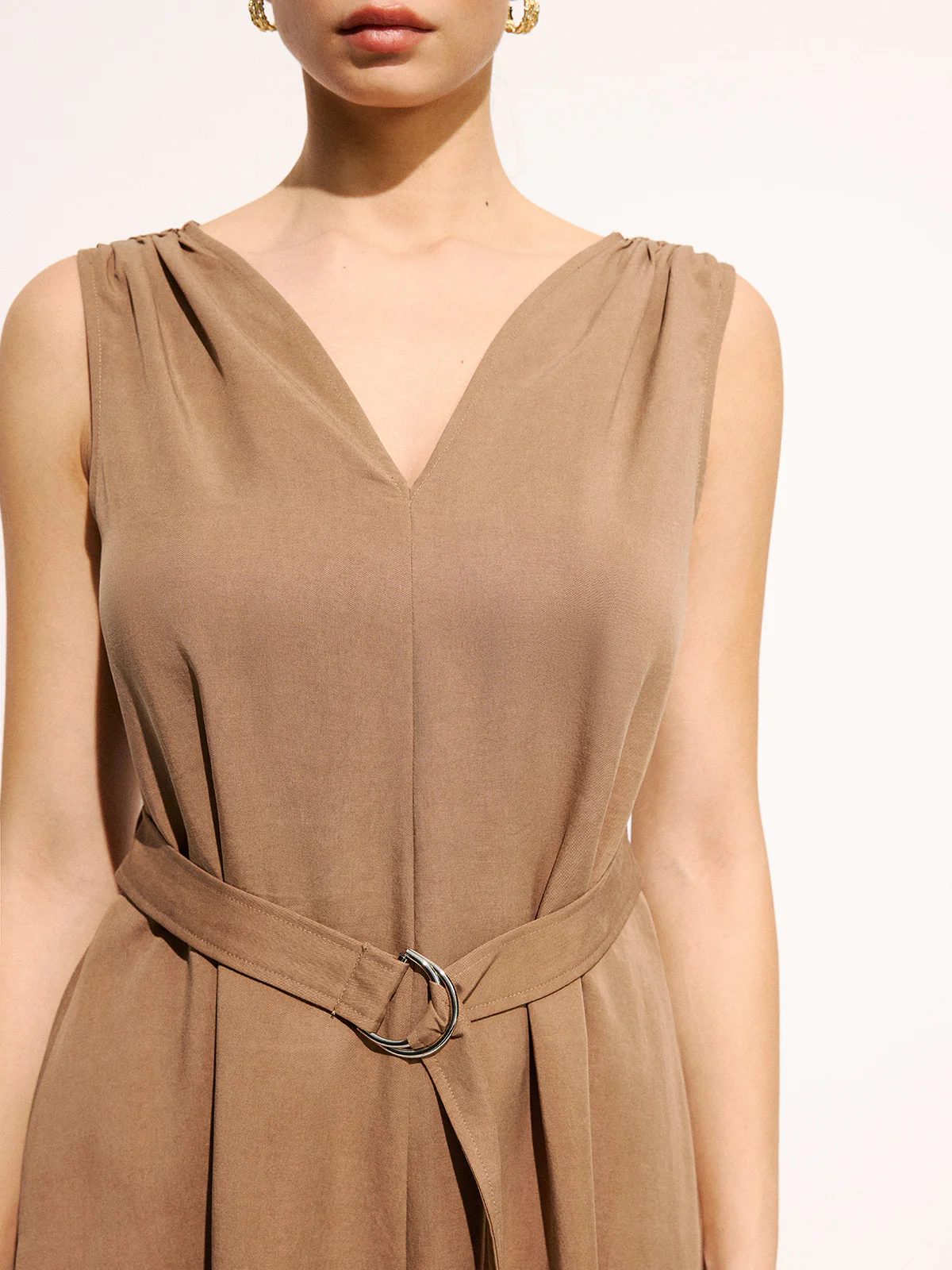 Sleeveless Belted Pocketed Maxi Dress - Image 3
