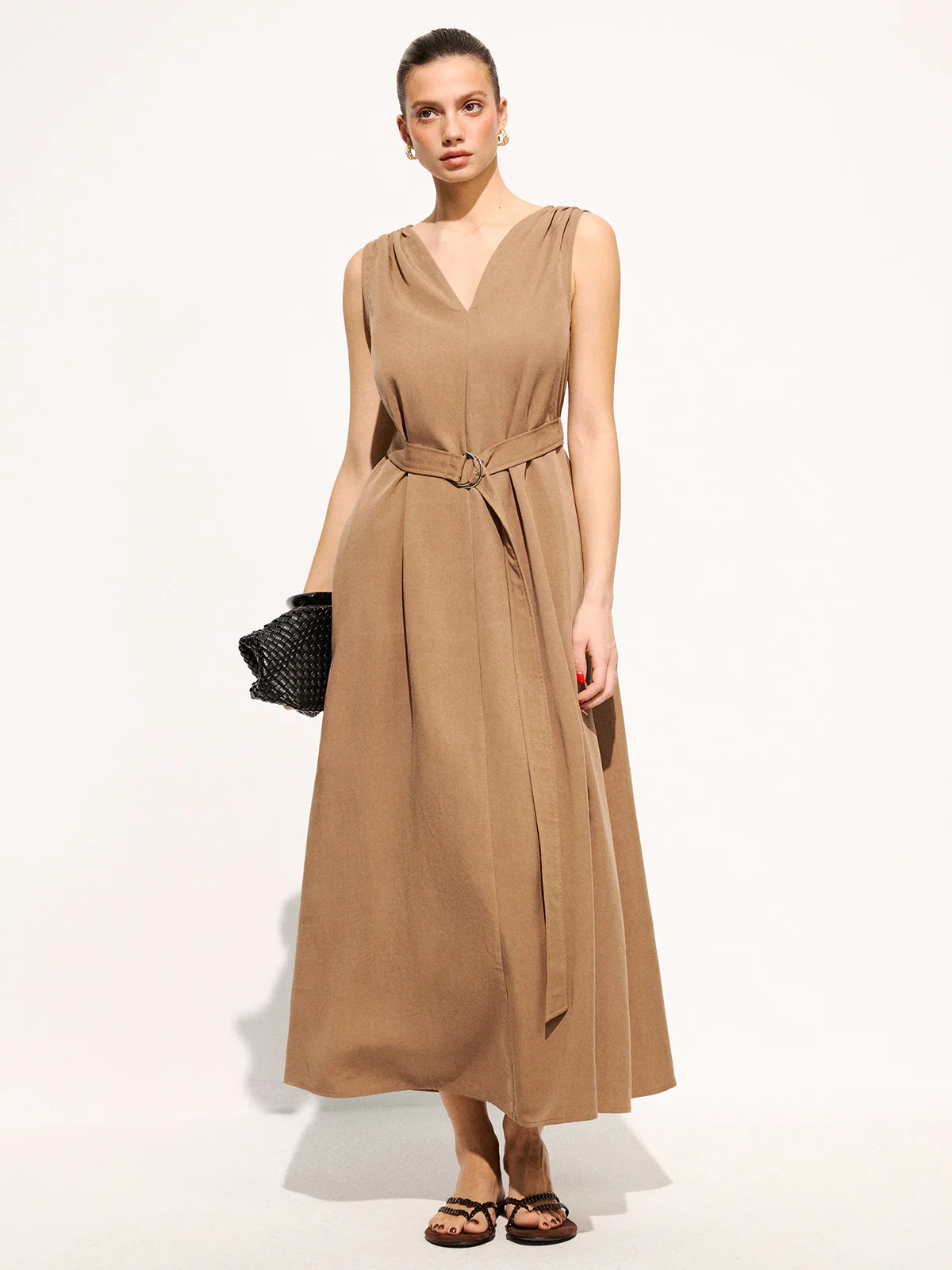 Sleeveless Belted Pocketed Maxi Dress - Image 4