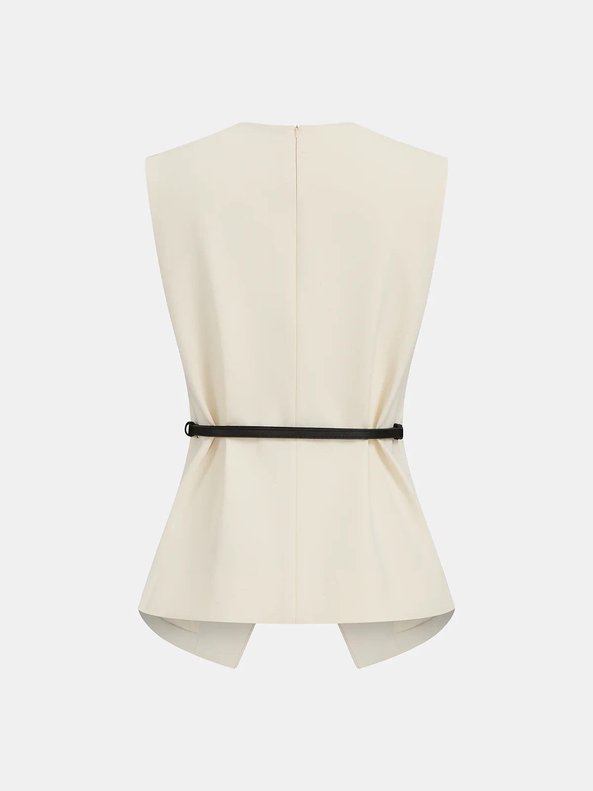 Sleeveless Belted Top & Pleated Pants Set - Image 3