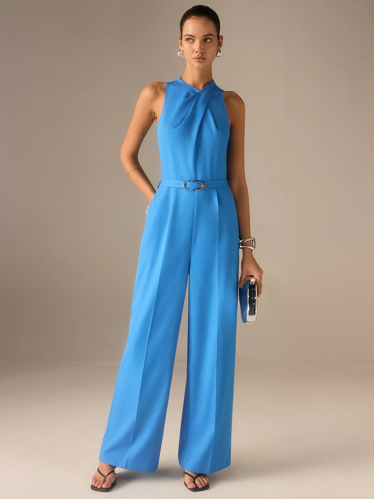 Sleeveless Belted Twist Jumpsuit - Image 2