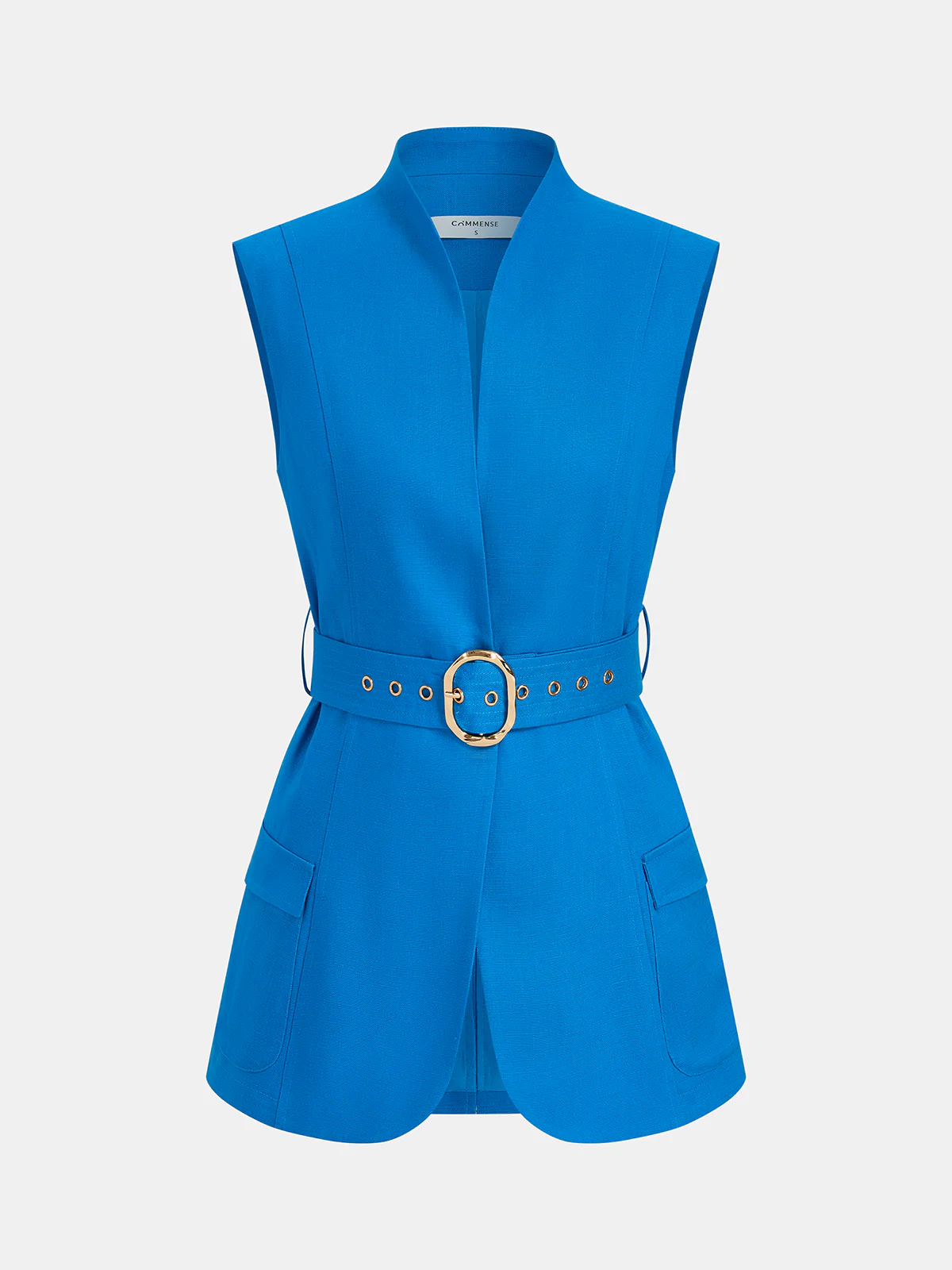 Sleeveless Blazer Vest & Pleated Shorts Set - Image 3