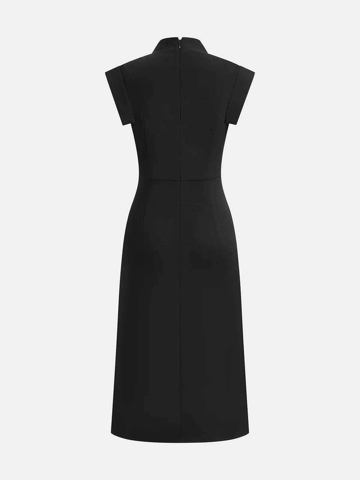 Sleeveless Buckle Split Midi Bodycon Dress - Image 3