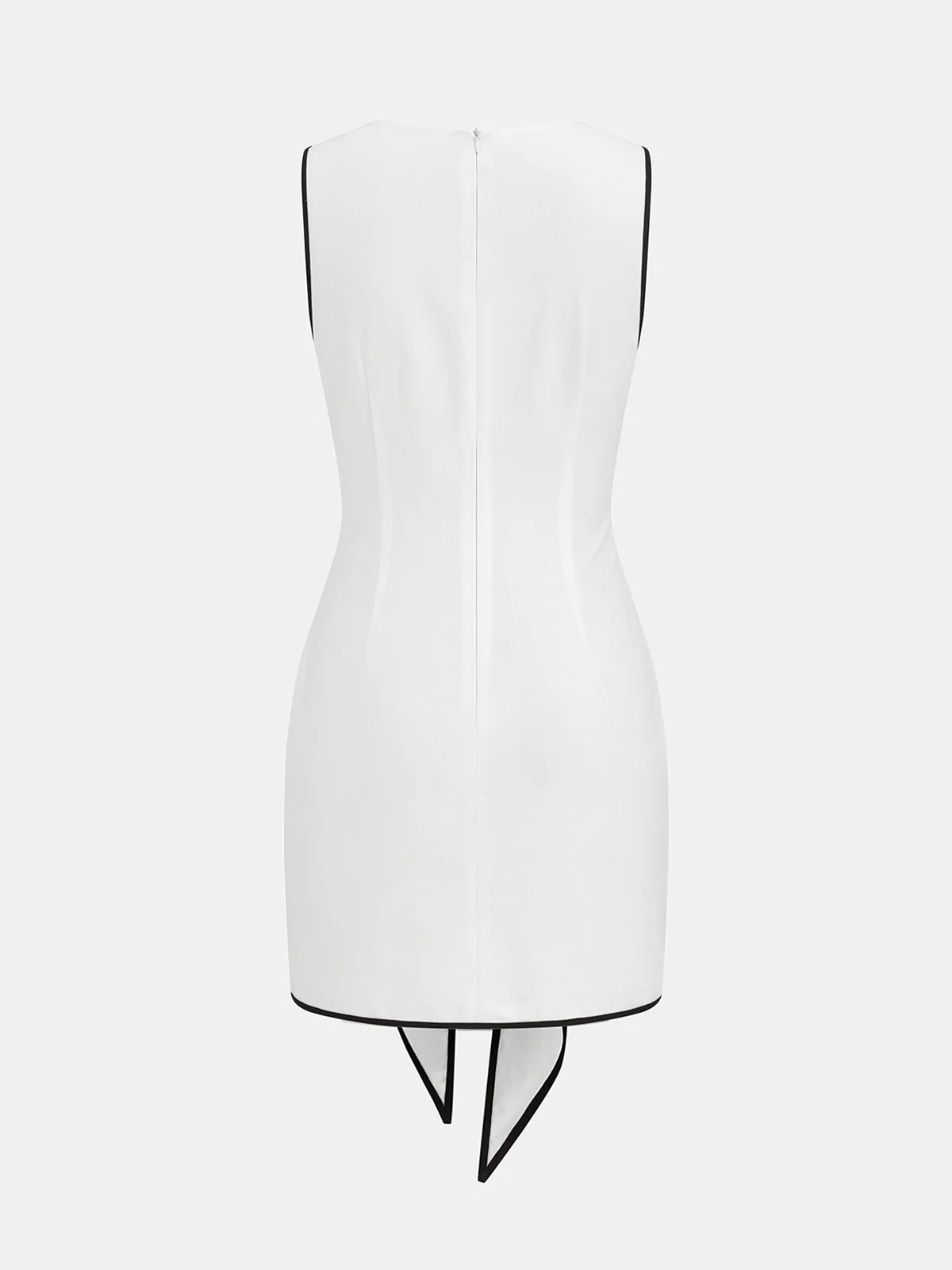 Sleeveless Cotton-Linen Knot-Waist Mini Dress - Image 8