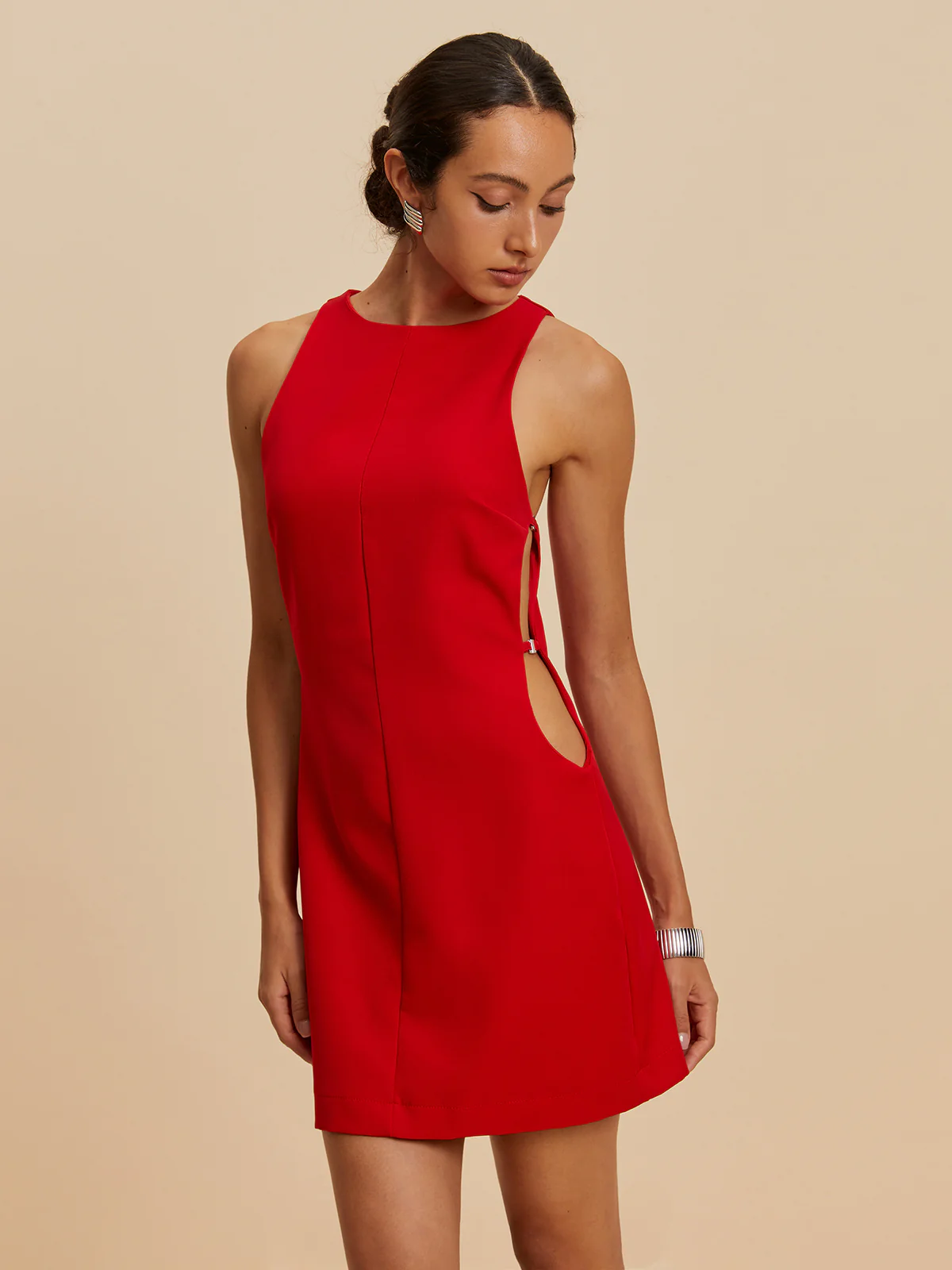 Sleeveless Cutout Crew Neck Dress - Image 2