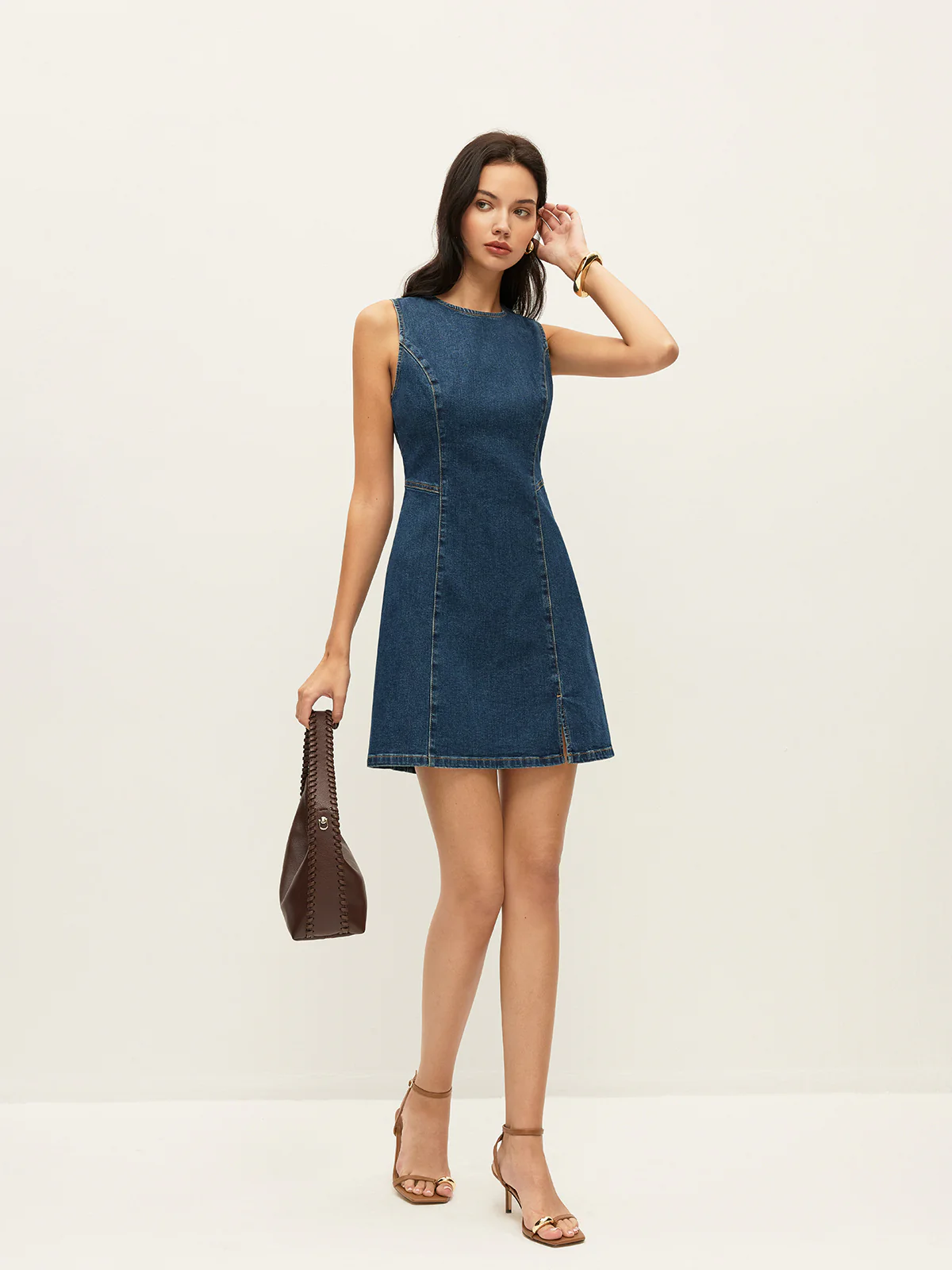 Sleeveless Denim Dress - Image 3