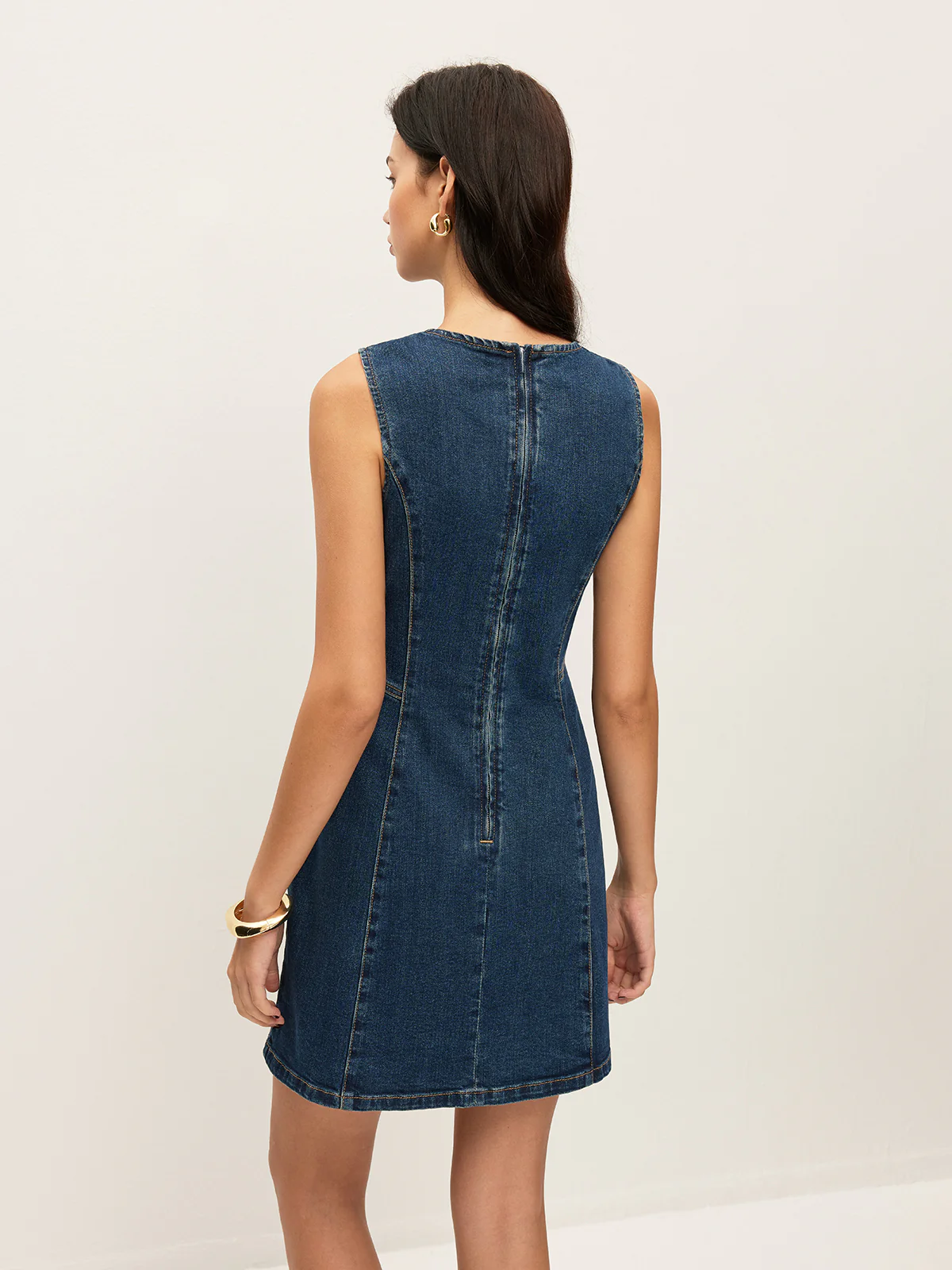 Sleeveless Denim Dress - Image 6