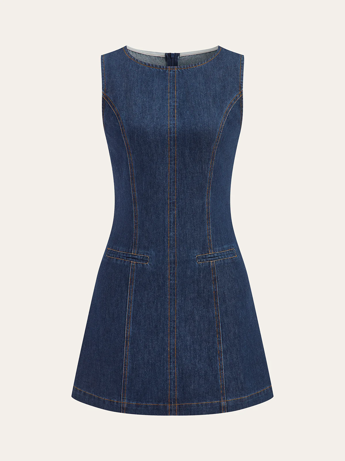 Sleeveless Denim Dress - Image 2
