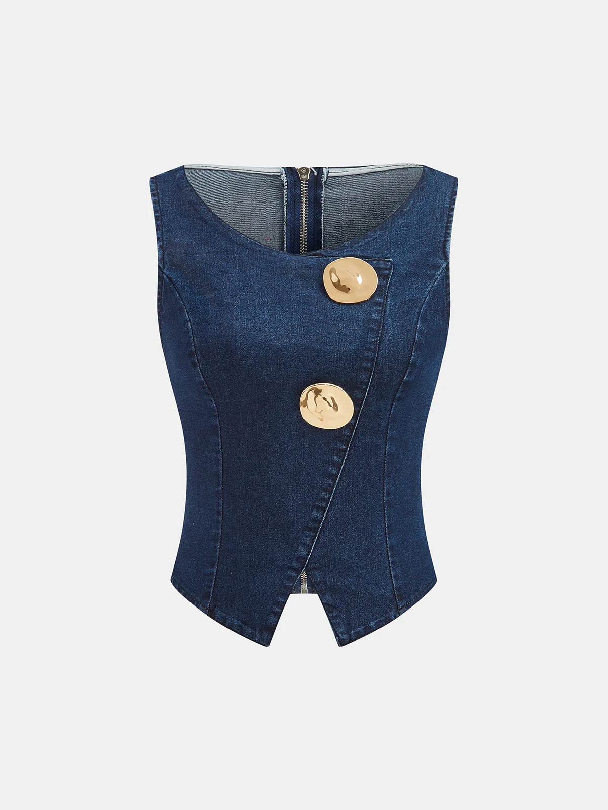 Sleeveless Denim Top Flared Pants Set - Image 2