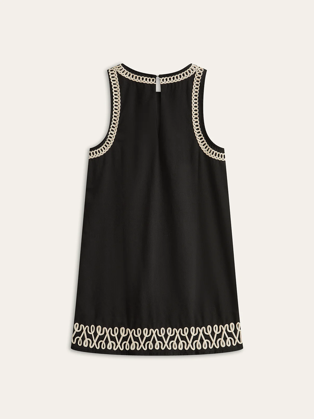 Sleeveless Embroidery Mini Dress - Image 3