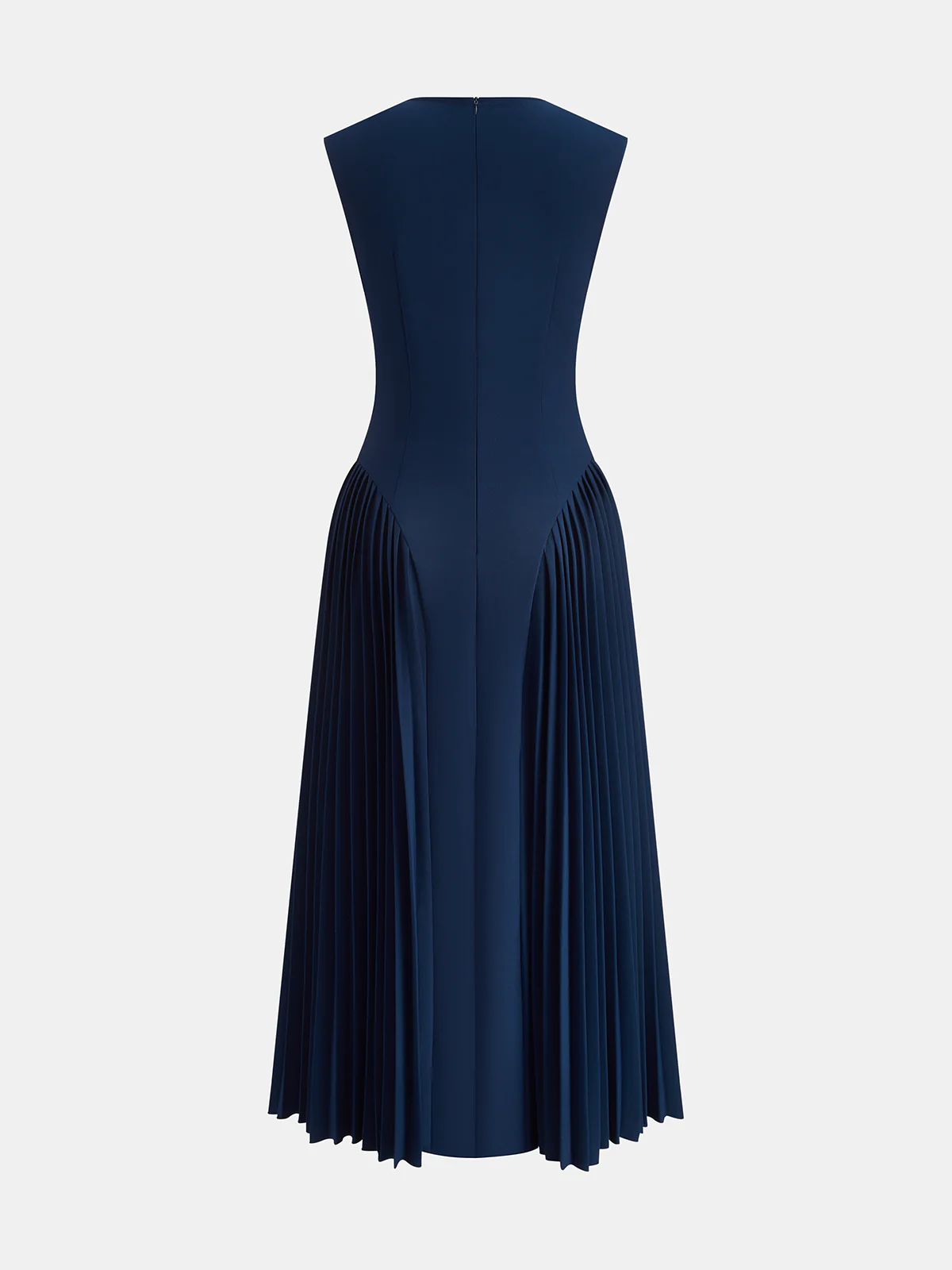 Sleeveless Fitted Pleated Maxi Dress - Image 2