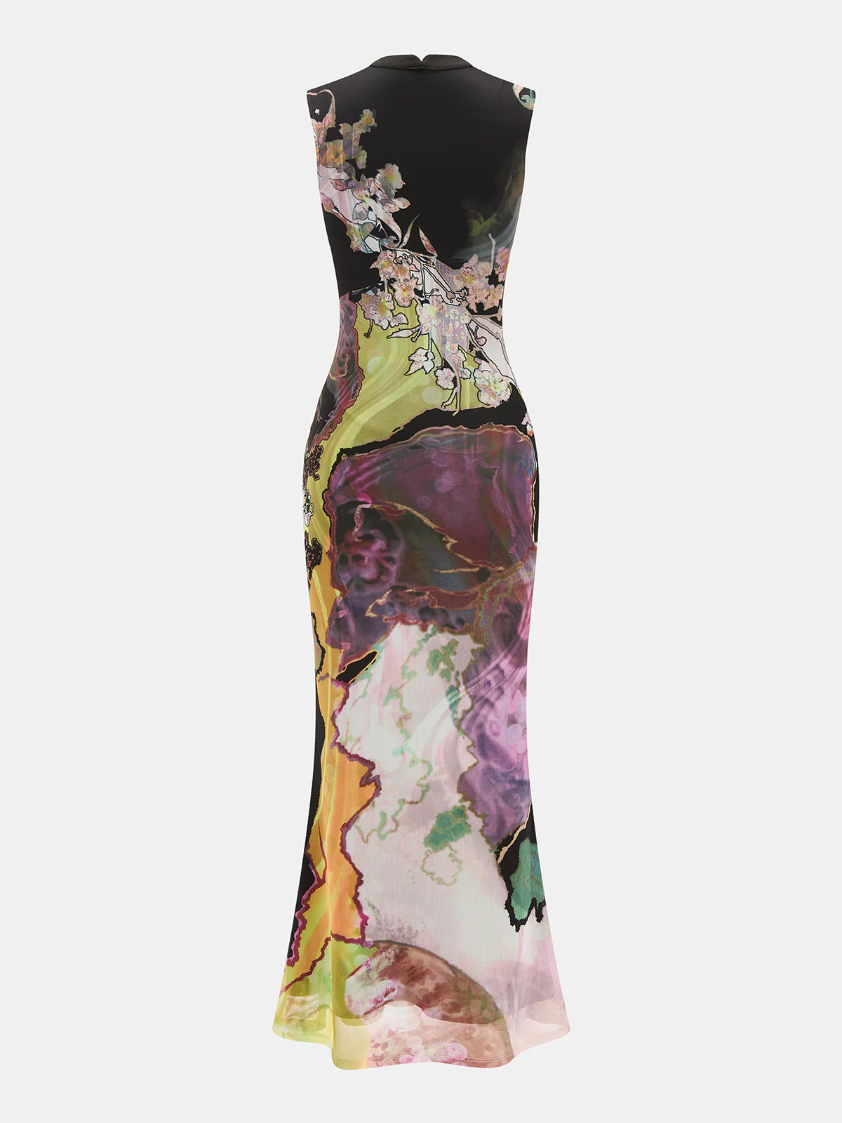 Sleeveless Floral Cheongsam Maxi Dress - Image 2