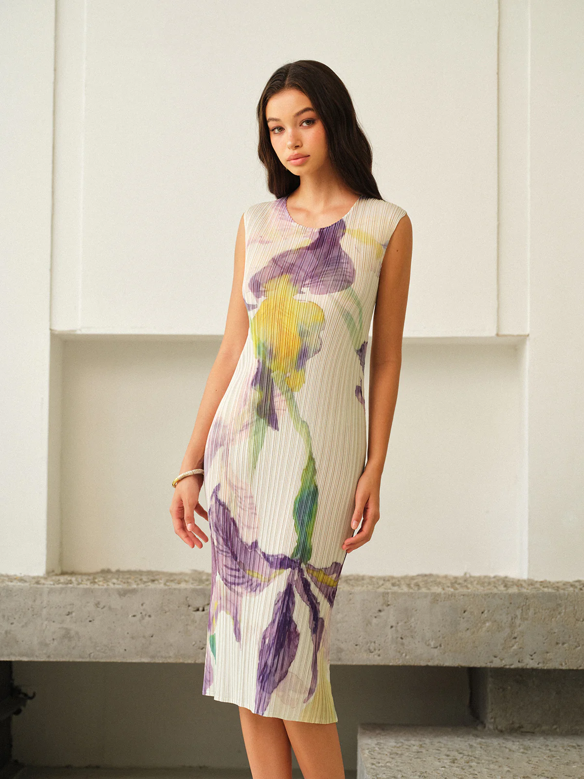 Sleeveless Floral Print Dress