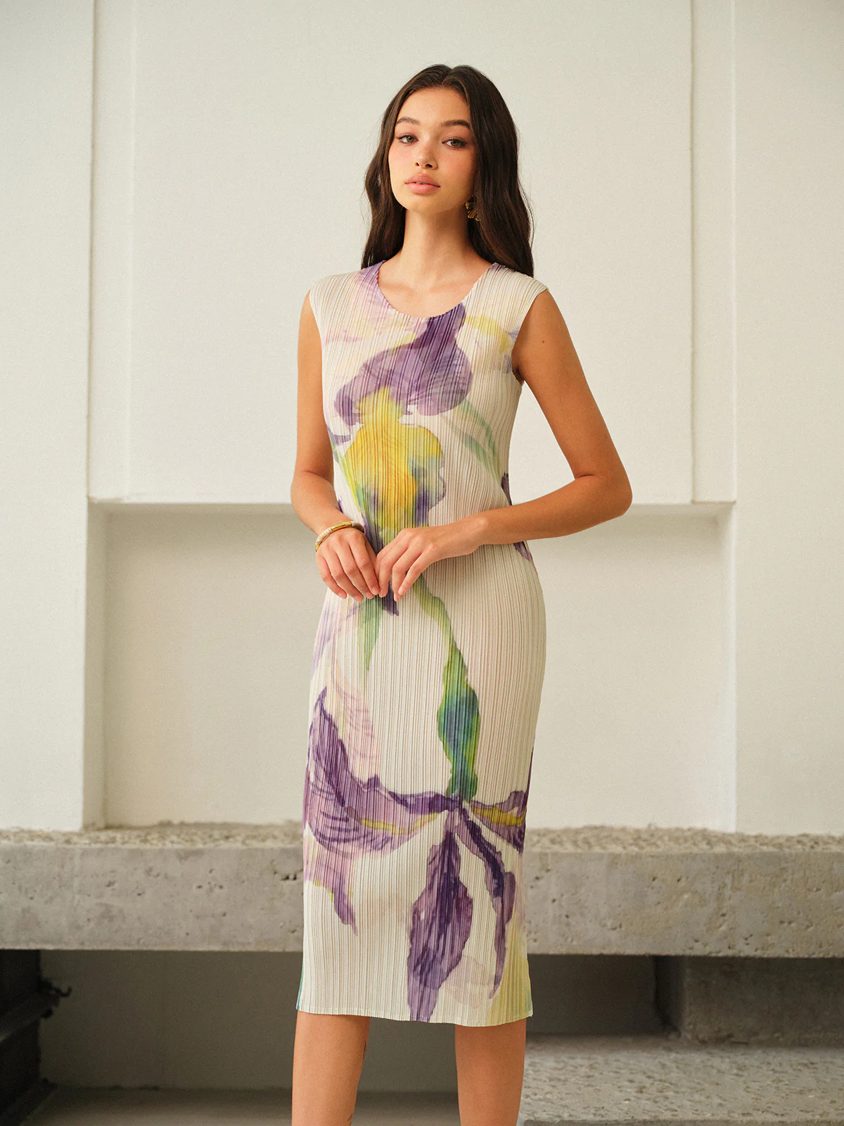 Sleeveless Floral Print Dress - Image 6