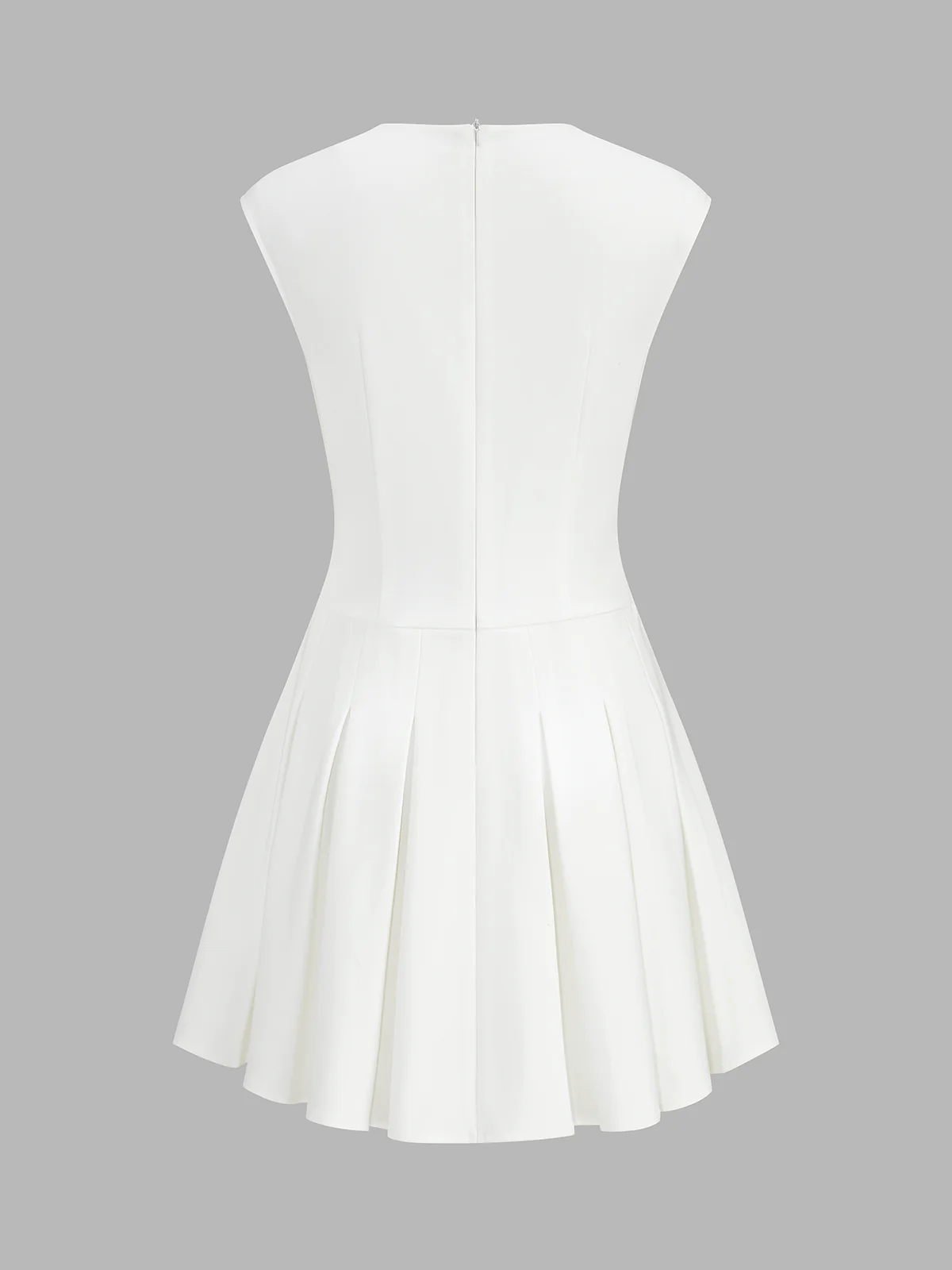 Sleeveless Horsebit Pleated Mini Dress - Image 3