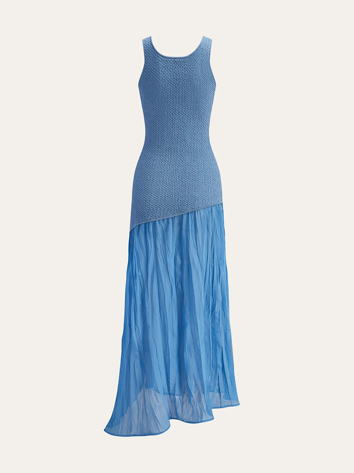 Sleeveless Knit-Mesh and Chiffon Maxi Dress - Image 3
