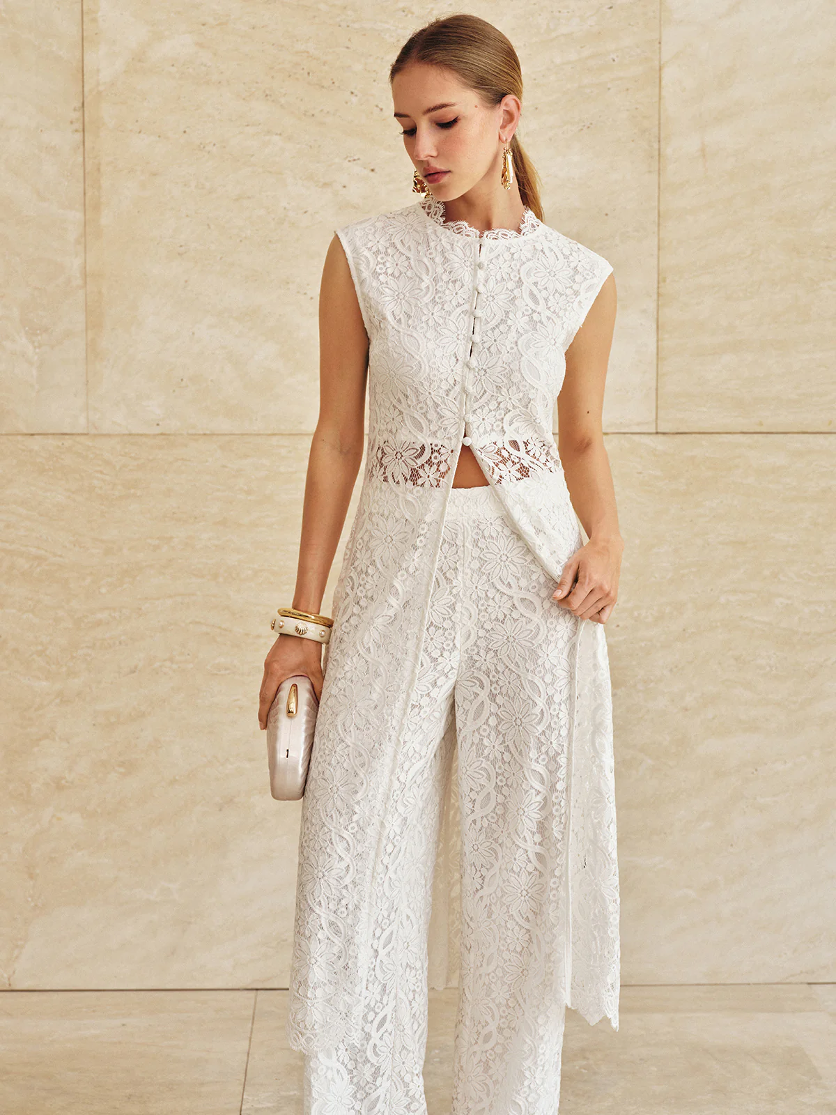 Sleeveless Lace Longline Top - Image 3