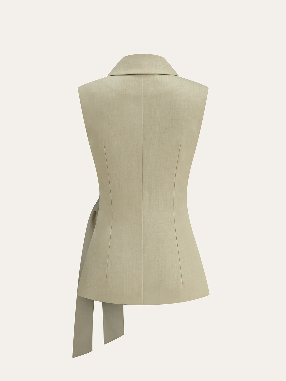 Sleeveless Lapel Tie-Waist Vest - Image 3