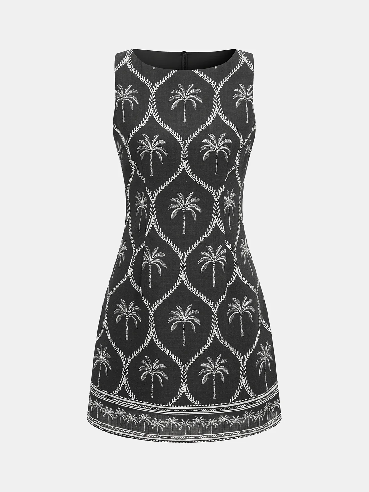 Sleeveless Palm Tree Print Mini Dress - Image 2