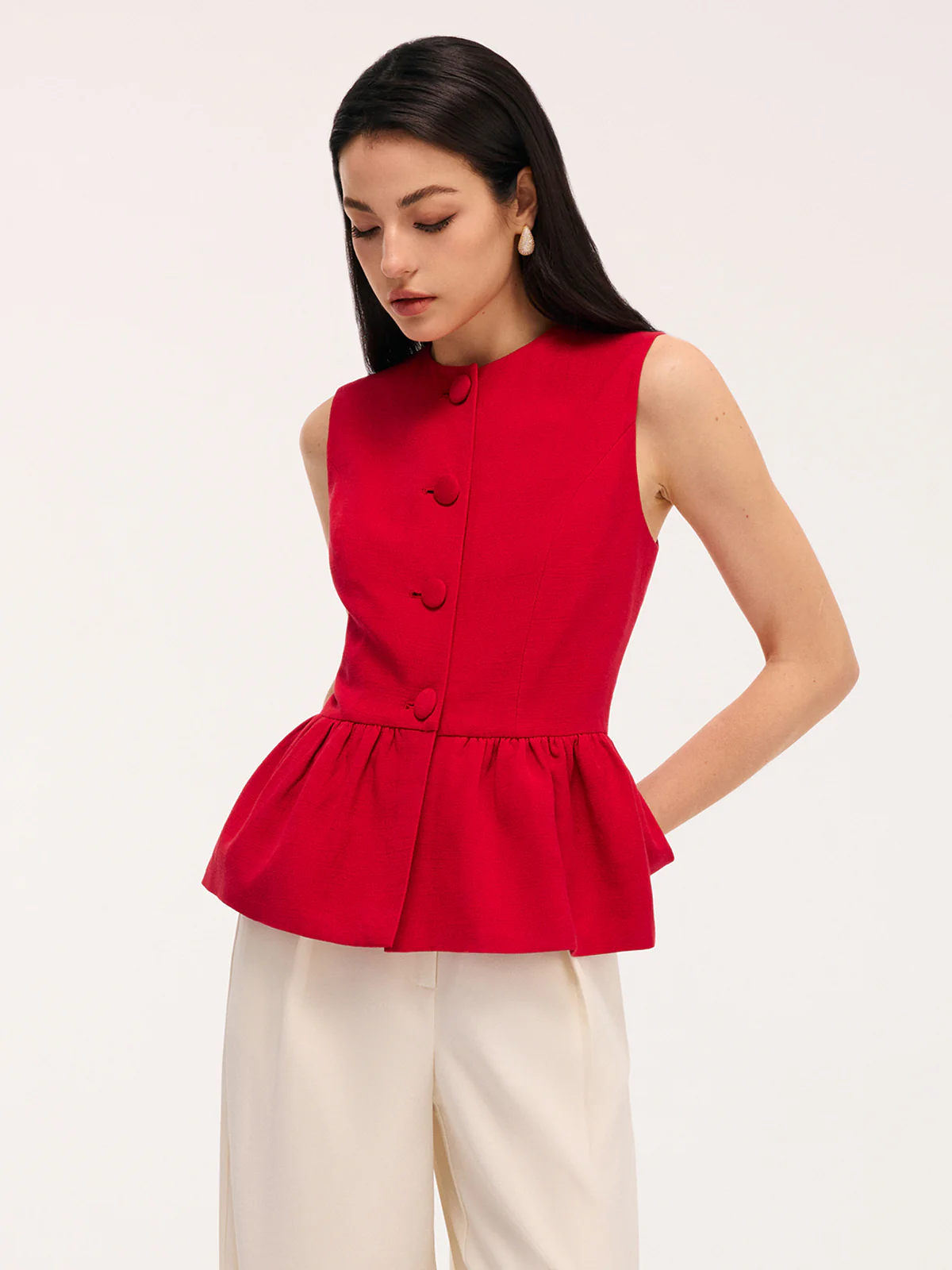 Sleeveless Peplum Top & Shorts Set - Image 6