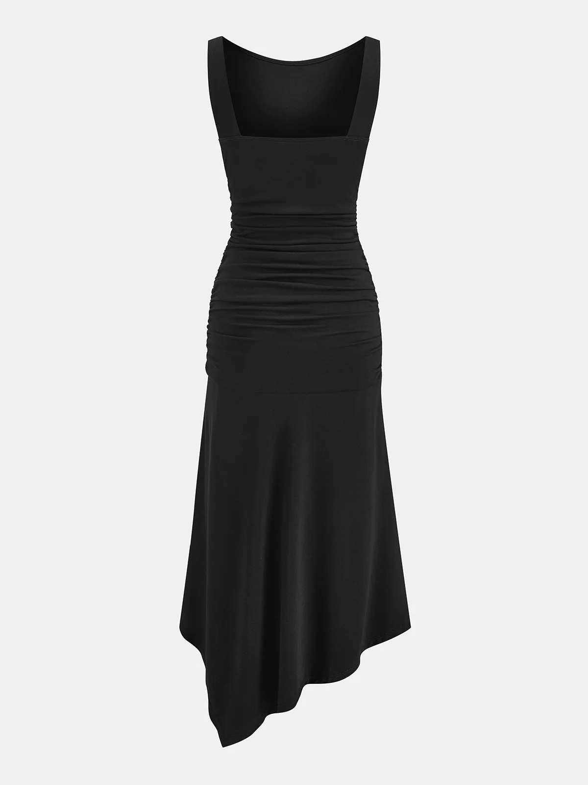Sleeveless Ruched Asymmetric Maxi Dress - Image 2