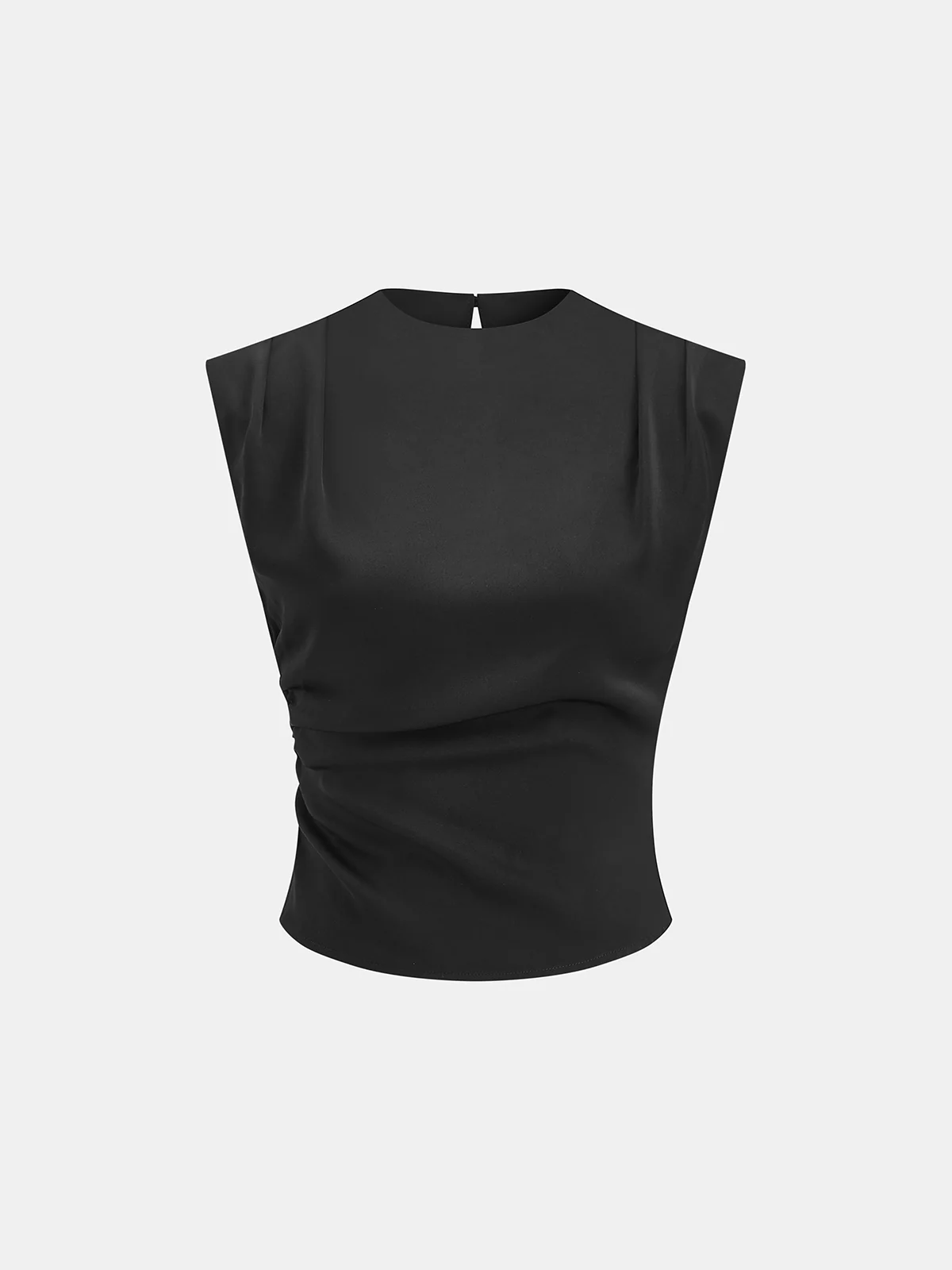 Sleeveless Ruched Top & Pleated Pants Set - Image 2