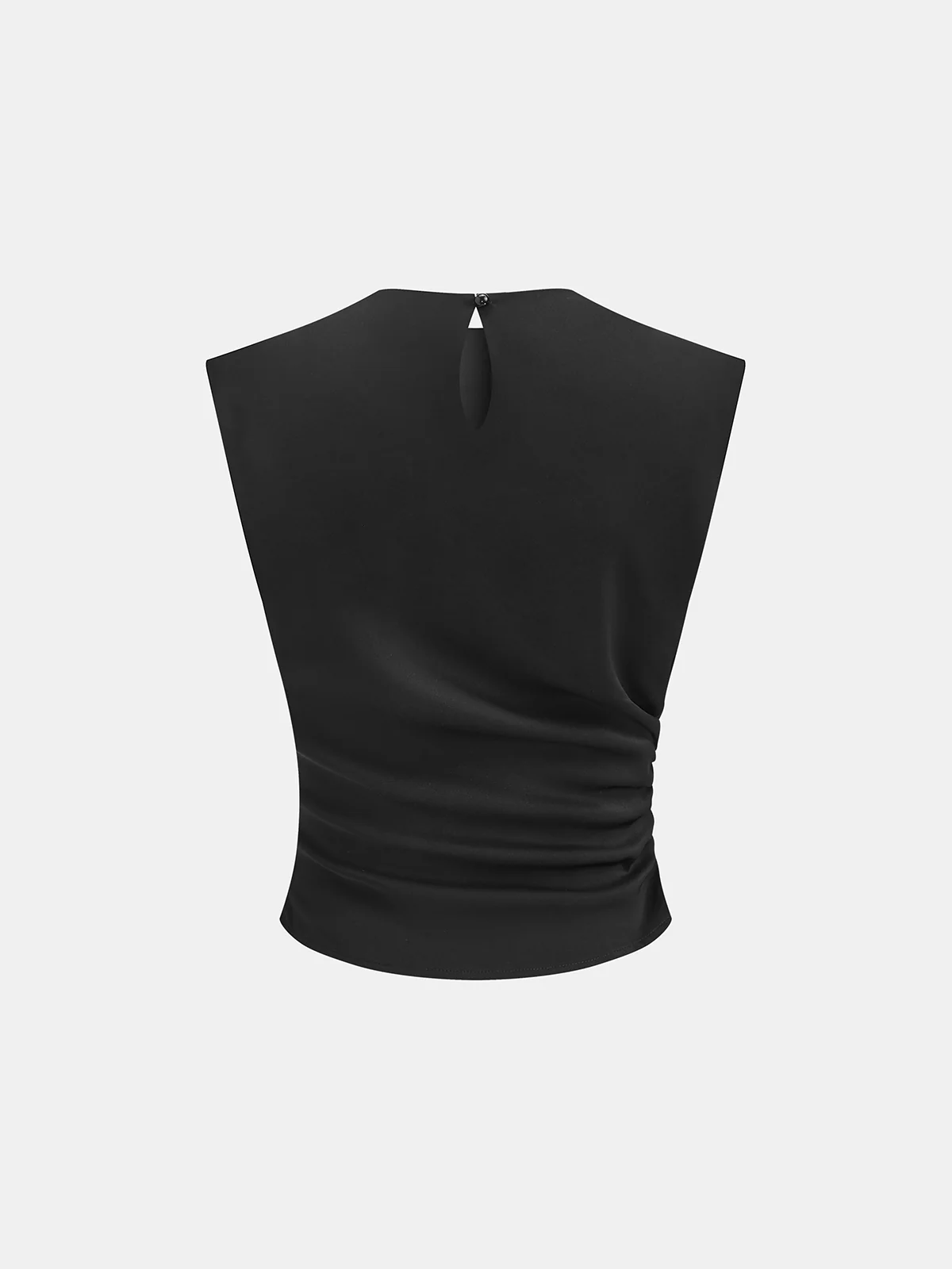 Sleeveless Ruched Top & Pleated Pants Set - Image 3