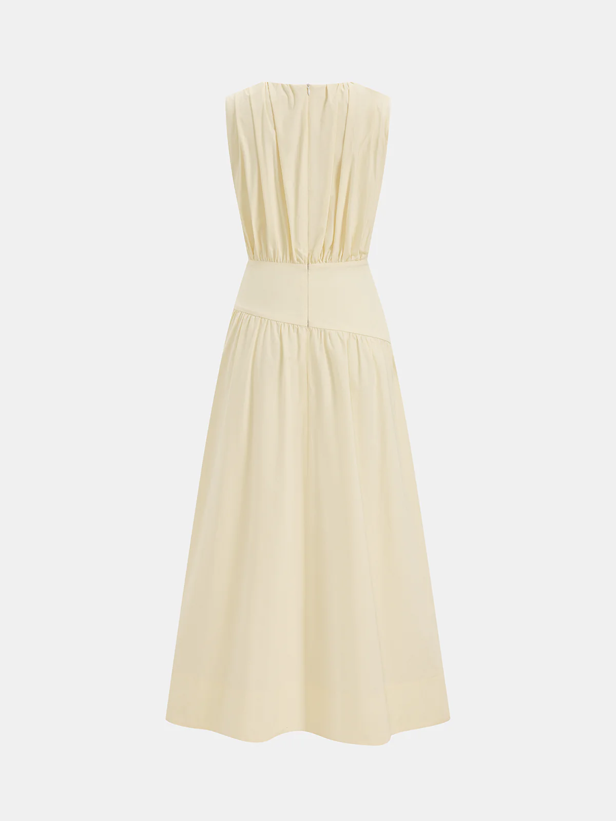 Sleeveless Ruched Waist Midi Dress - Image 3
