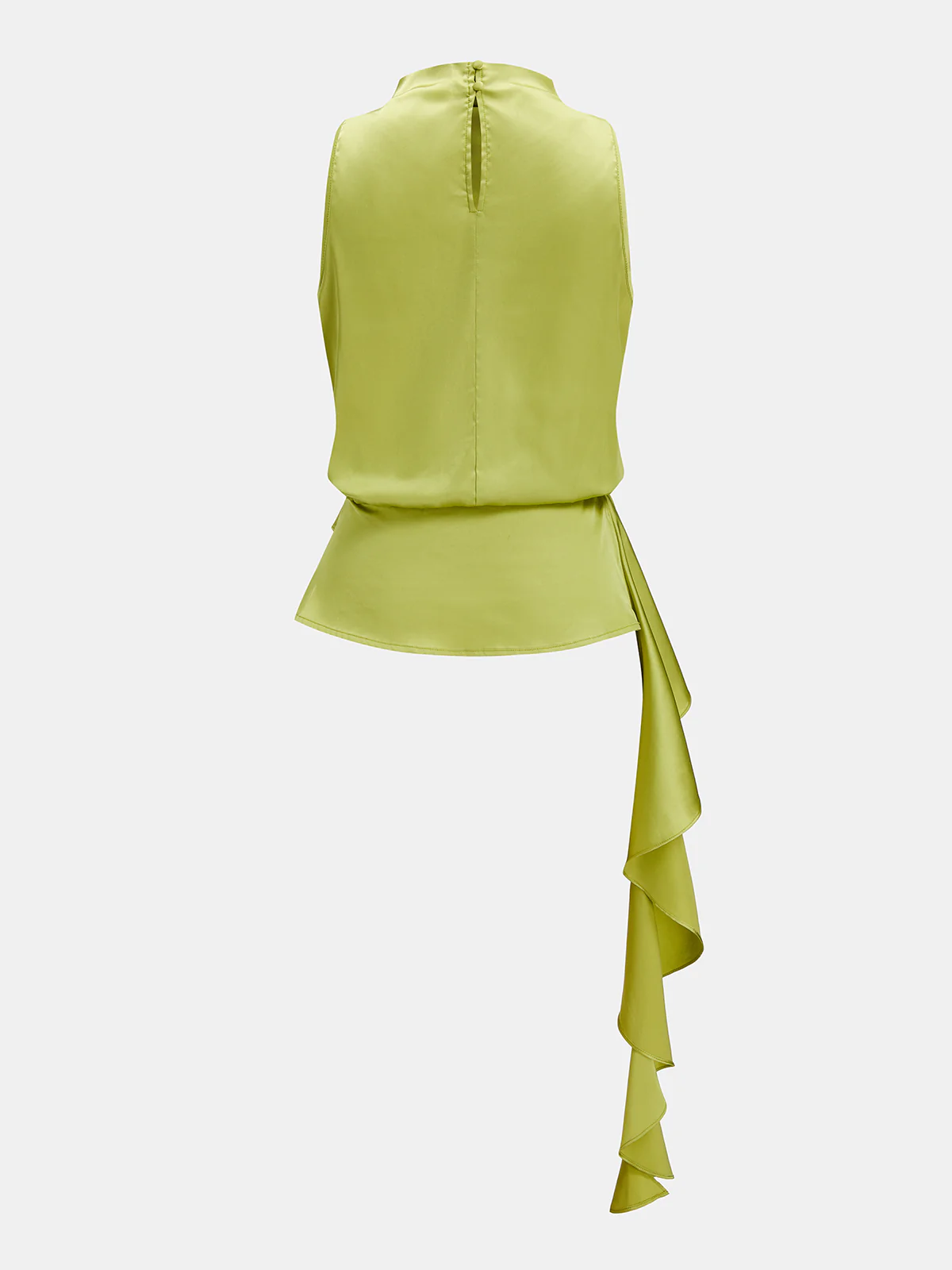 Sleeveless Satin Cowl Neck Peplum Blouse - Image 3
