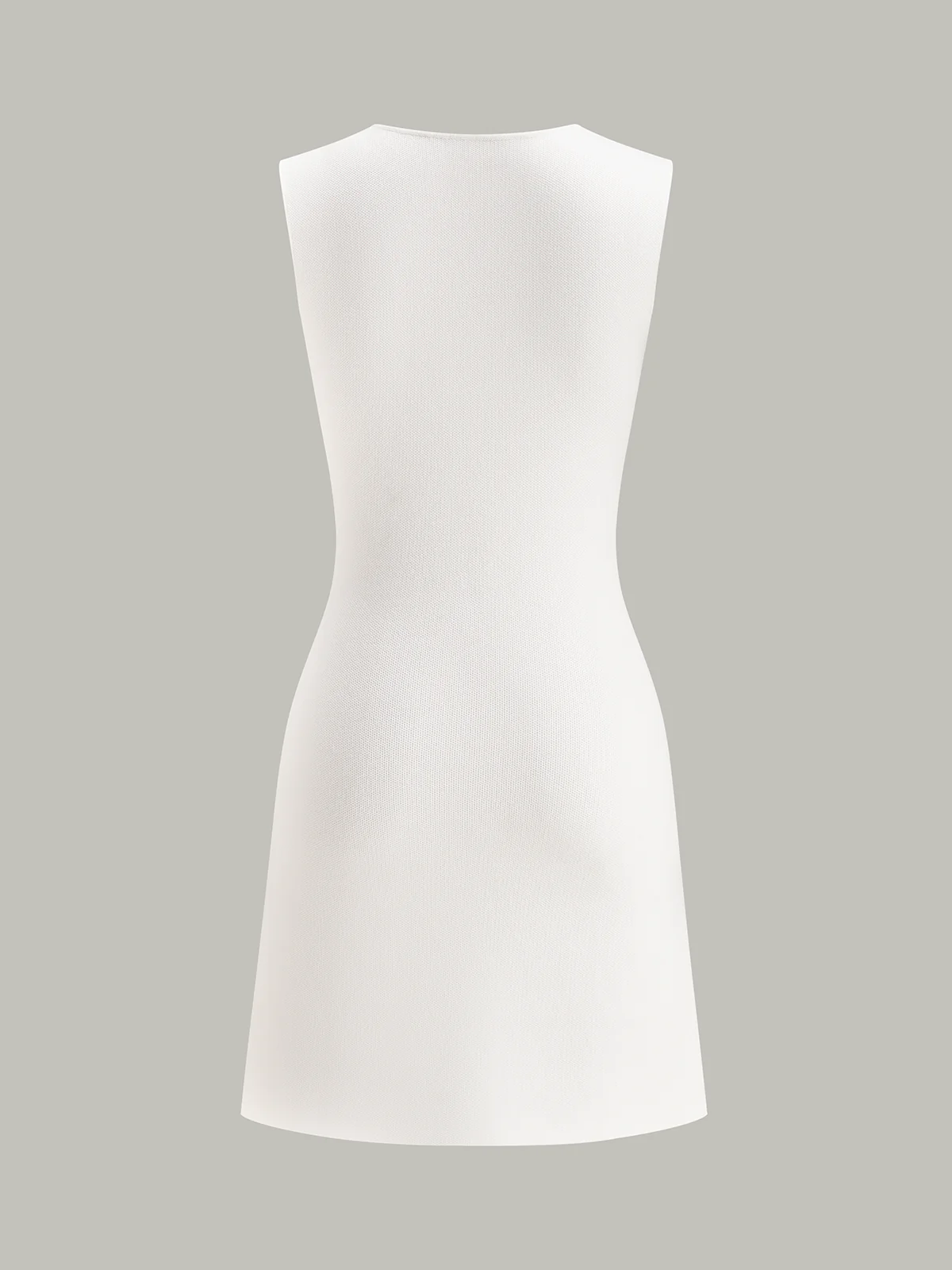 Sleeveless Slit Mini Dress with Metal Decor - Image 4