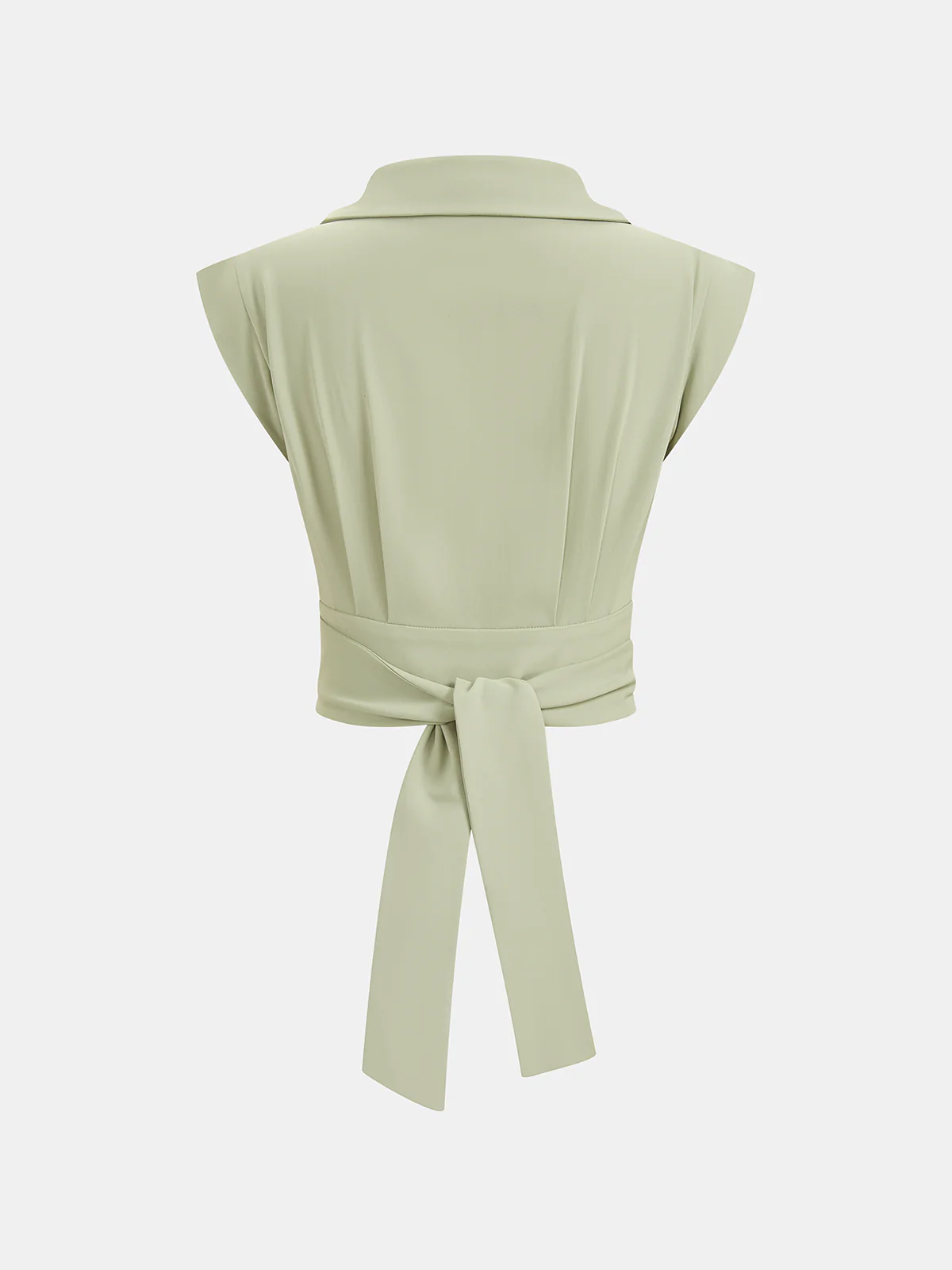 Sleeveless Tie Waist Top & Wide Leg Pants Set - Image 3