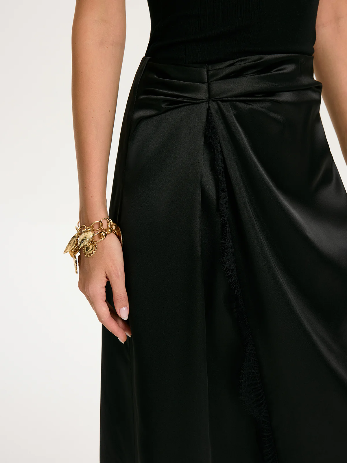 Sleeveless Top & Lace-Trim Satin Skirt Set - Image 4