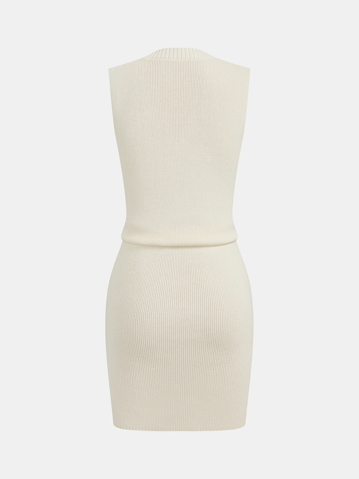 Sleeveless V Neck Bodycon Sweater Dress - Image 2