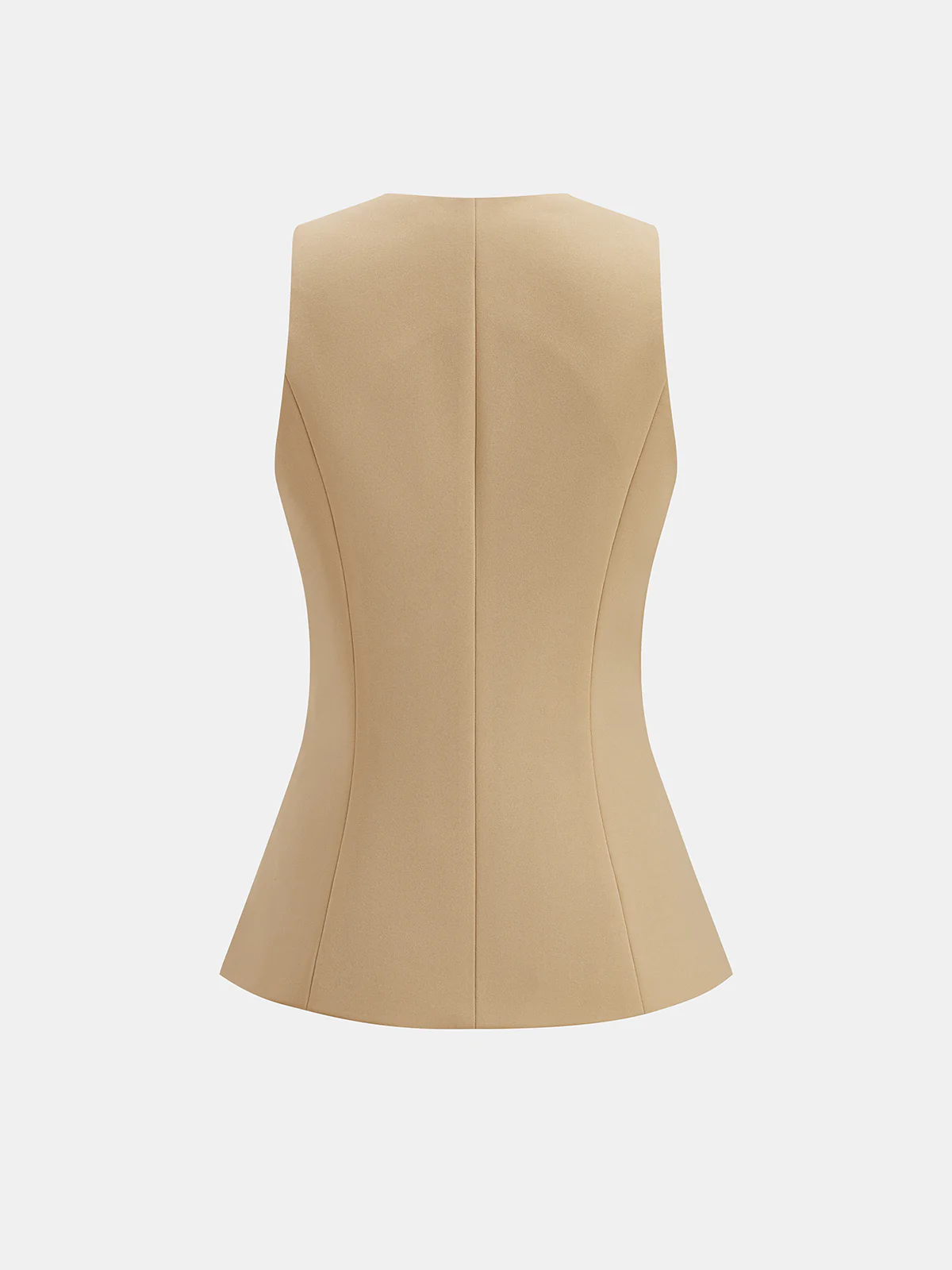 Slim Fit Amber Button Asymmetrical Vest - Image 3