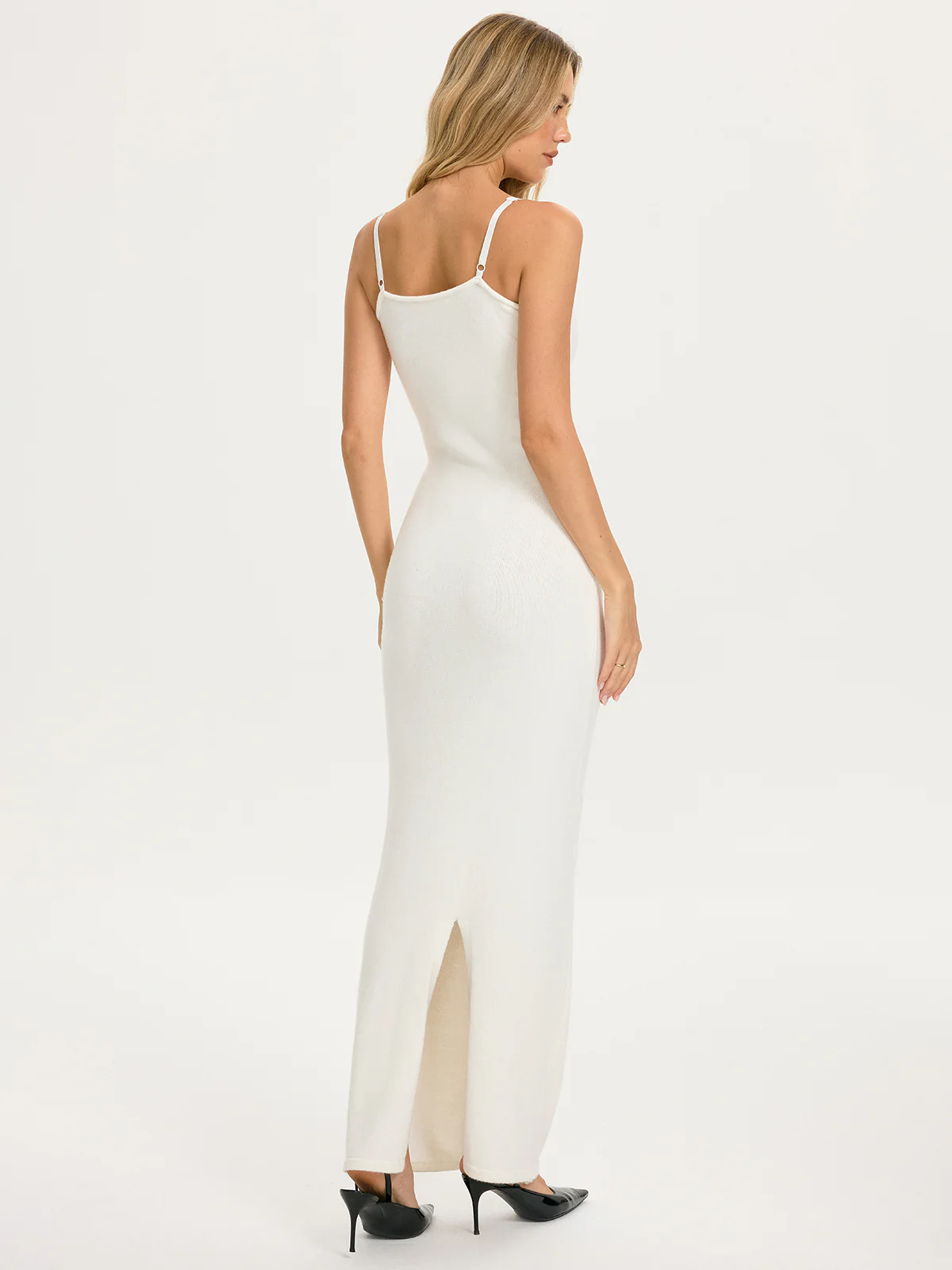 Slim-Fit Knit Cami Maxi Dress without Belt - Image 5