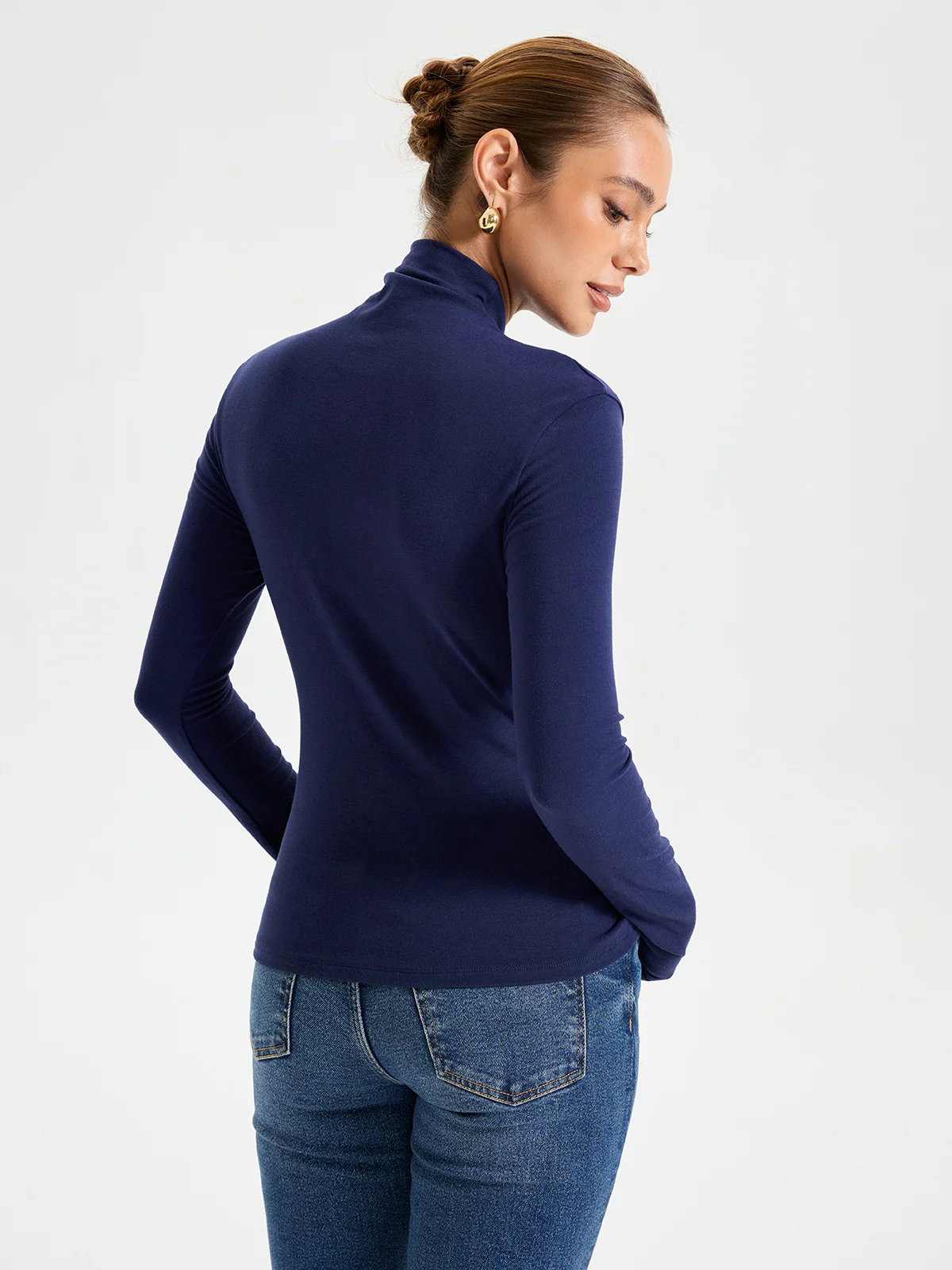 Slim Fit Soft Touch Long Sleeve T-shirt with Metal Pin - Image 5