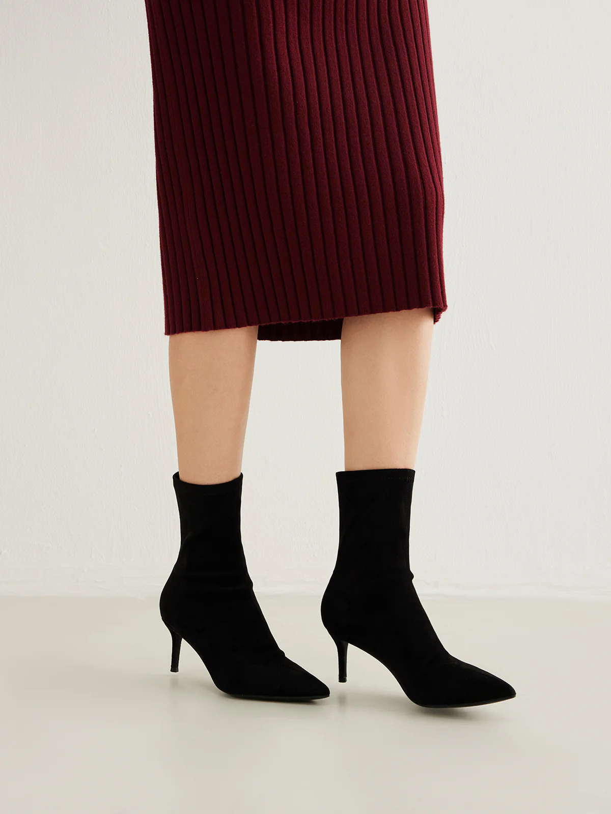 Slingback Heel Suede Ankle Boots - Image 6