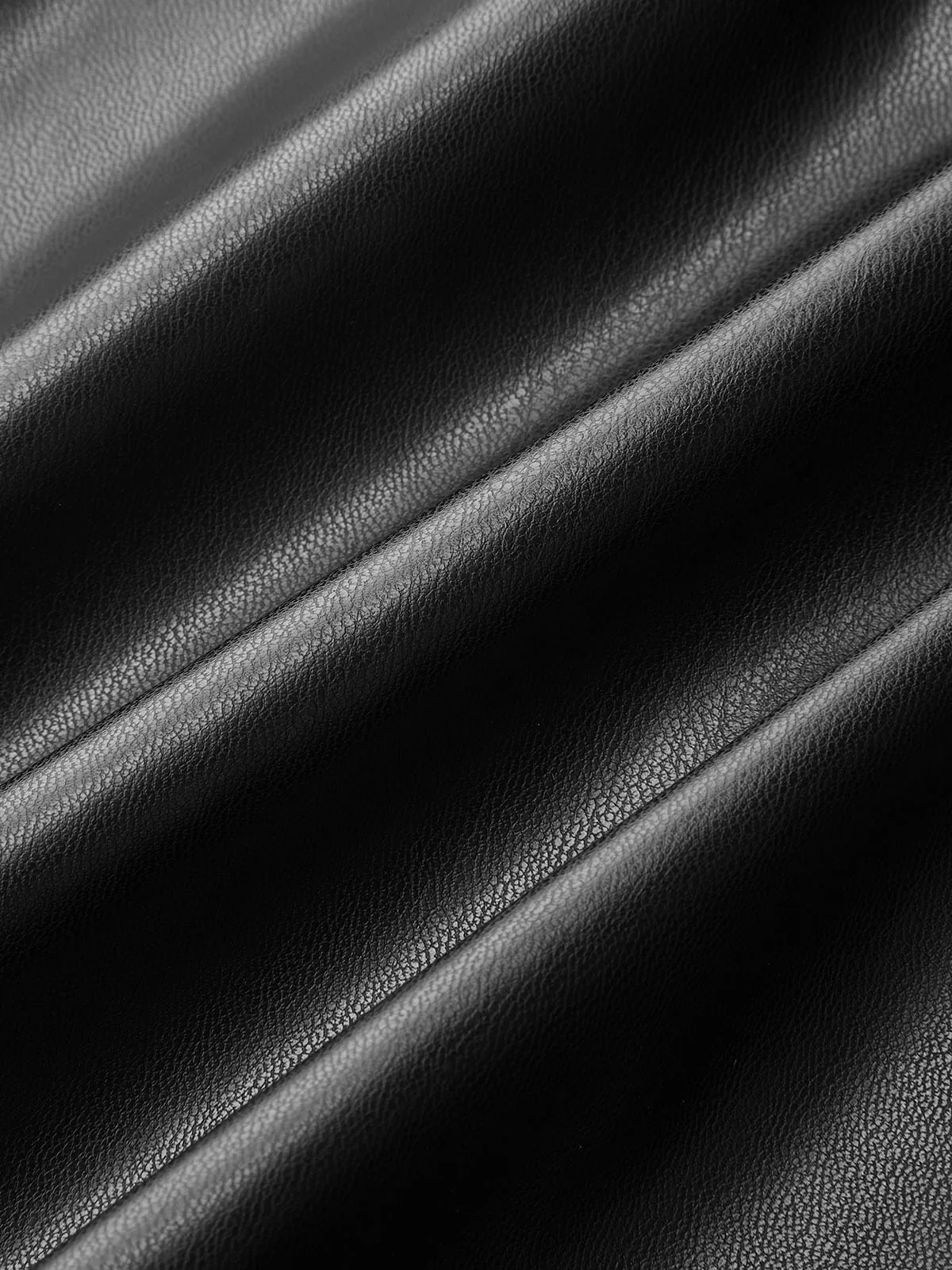 Slit Pleated Fitted PU Midi Skirt - Image 3