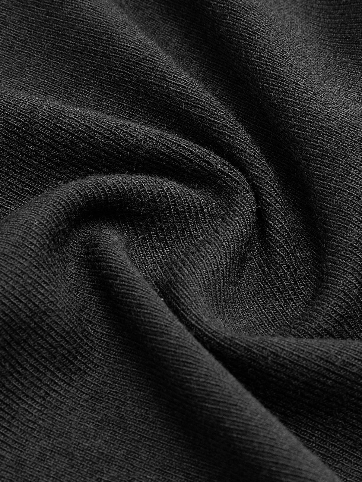 Slit Pleated Long Sleeve Bodycon Mock Neck Long Dress - Image 5