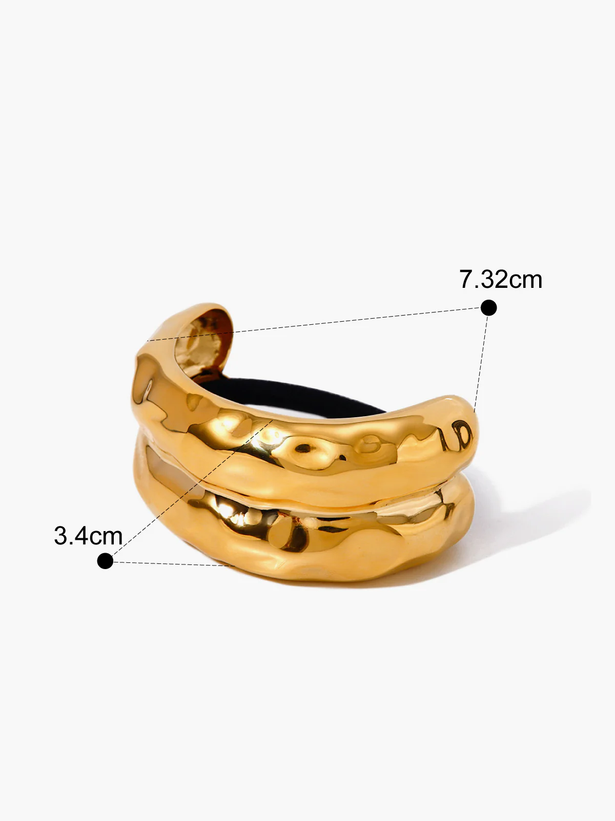Smooth U-Shaped Black Rubber Band - Image 2